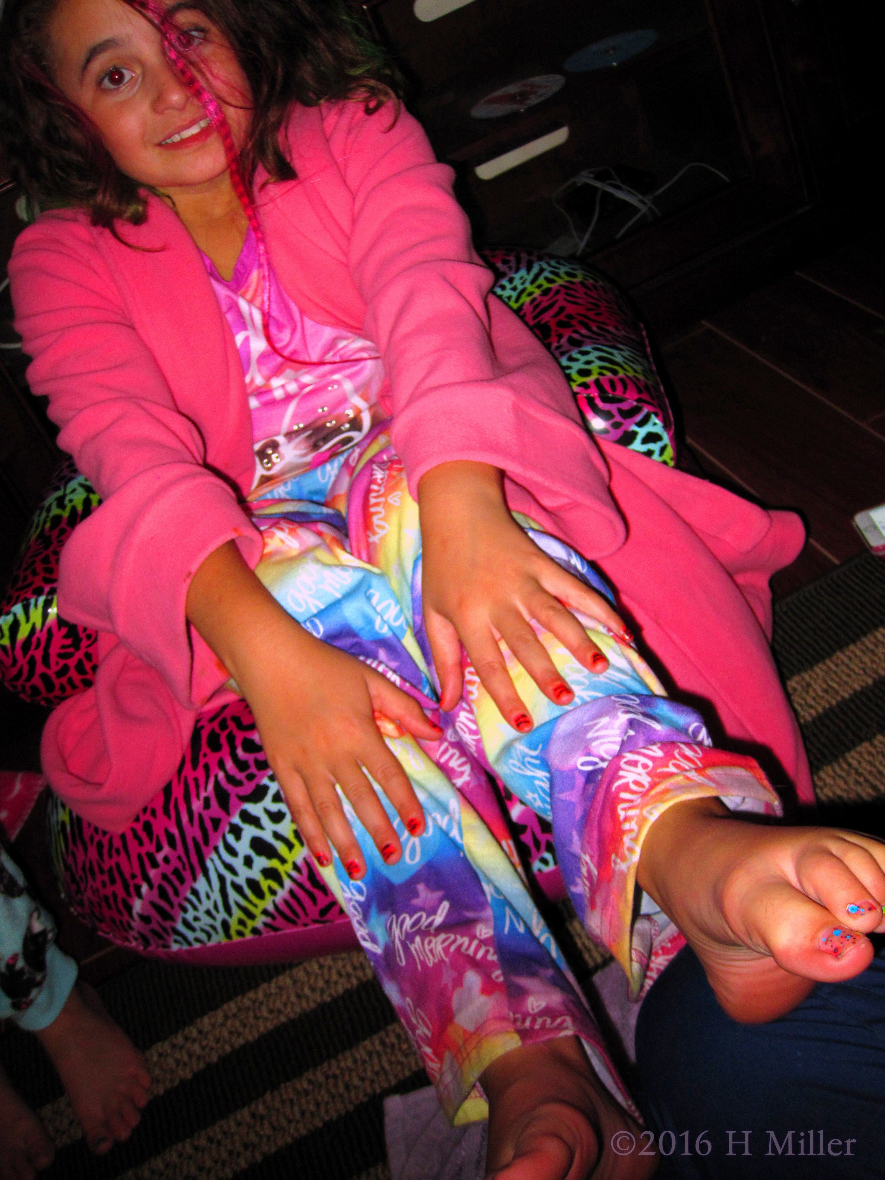 She's Loving Her Mani Pedi! She's Loving Her Mani Pedi!