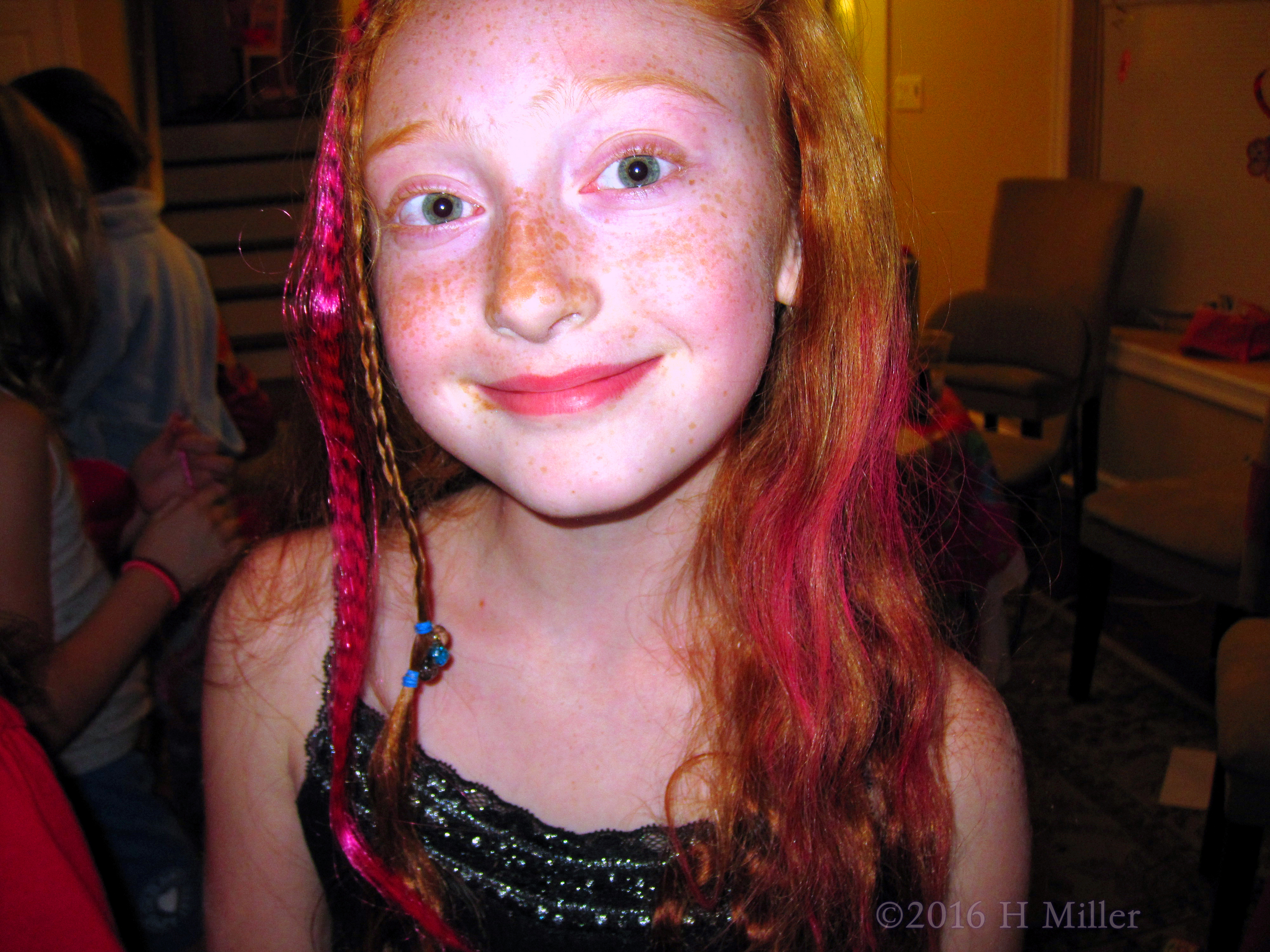 She Looks Happy With Her Pink Temporary Hair Dye She Looks Happy With Her Pink Temporary Hair Dye