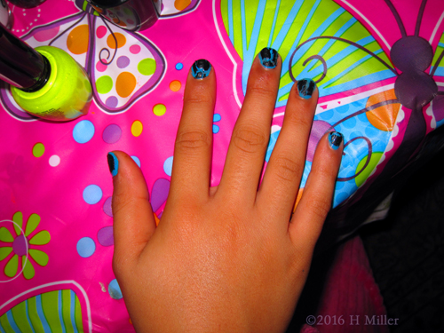 Blue And Black Mini Mani Blue And Black Mini Mani