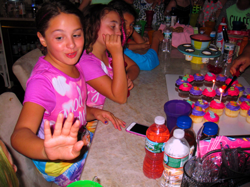 Looking At Her Mini Mani Before Cake