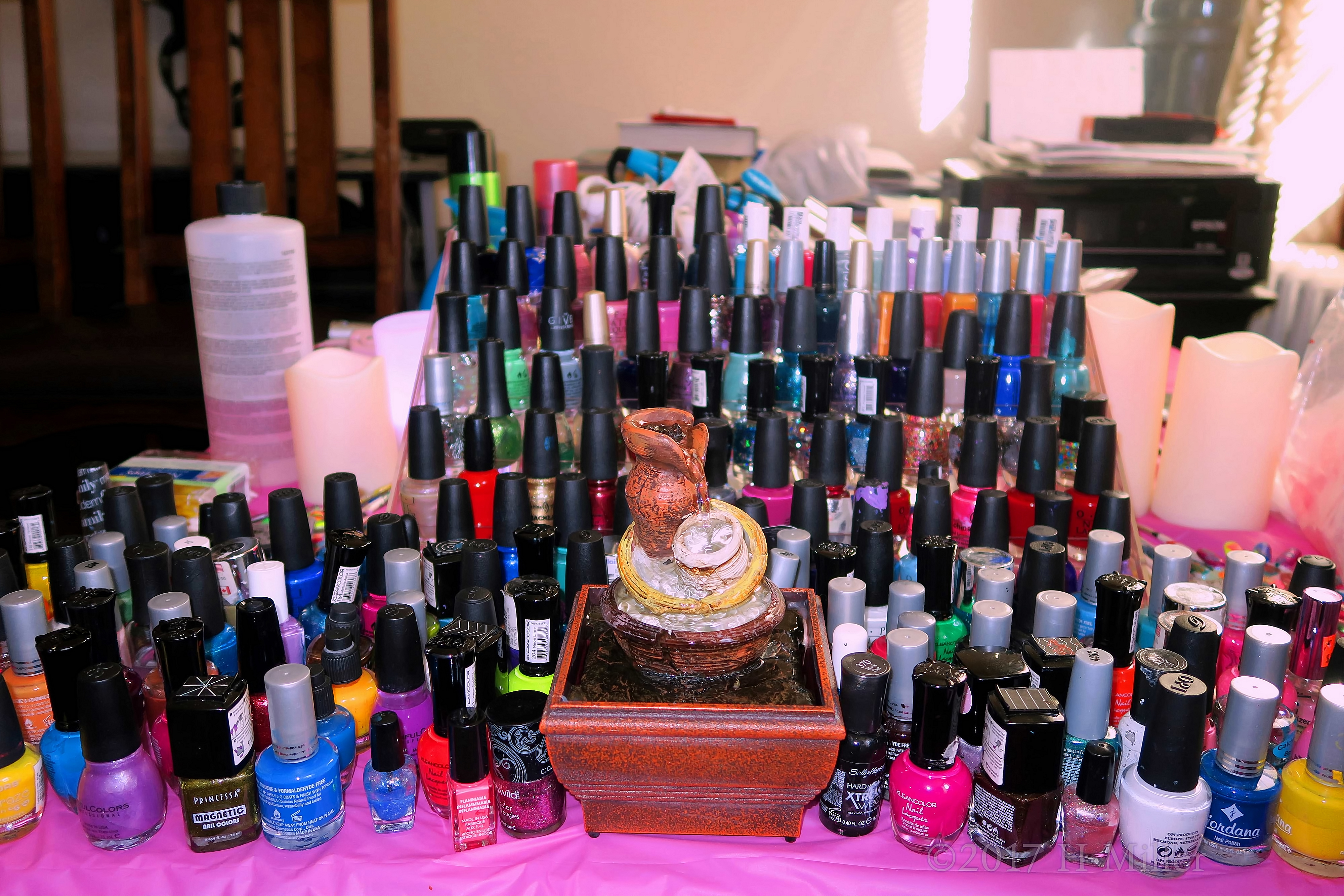 The Nail Polish Tower With Tranquility Fountain And Aromatherapy. The Nail Polish Tower With Tranquility Fountain And Aromatherapy.