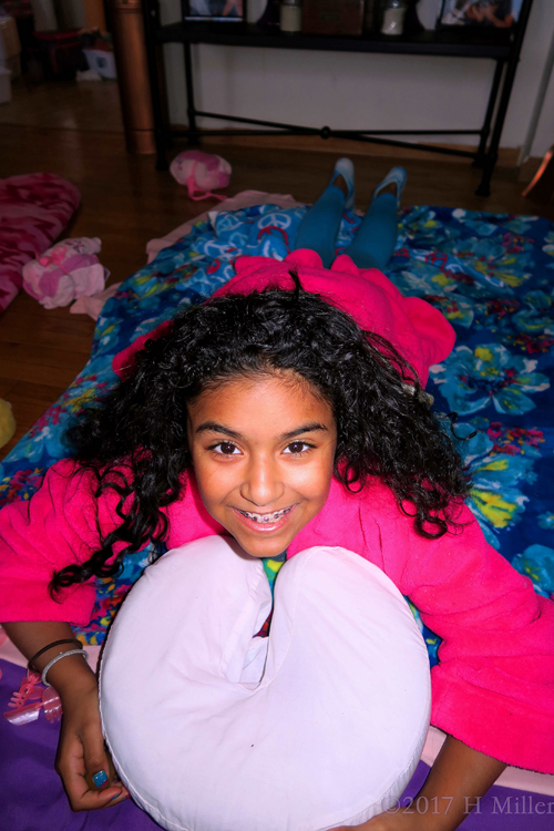 Genesis Looks Up With A Smile During Her Kids Massage! Genesis Looks Up With A Smile During Her Kids Massage!
