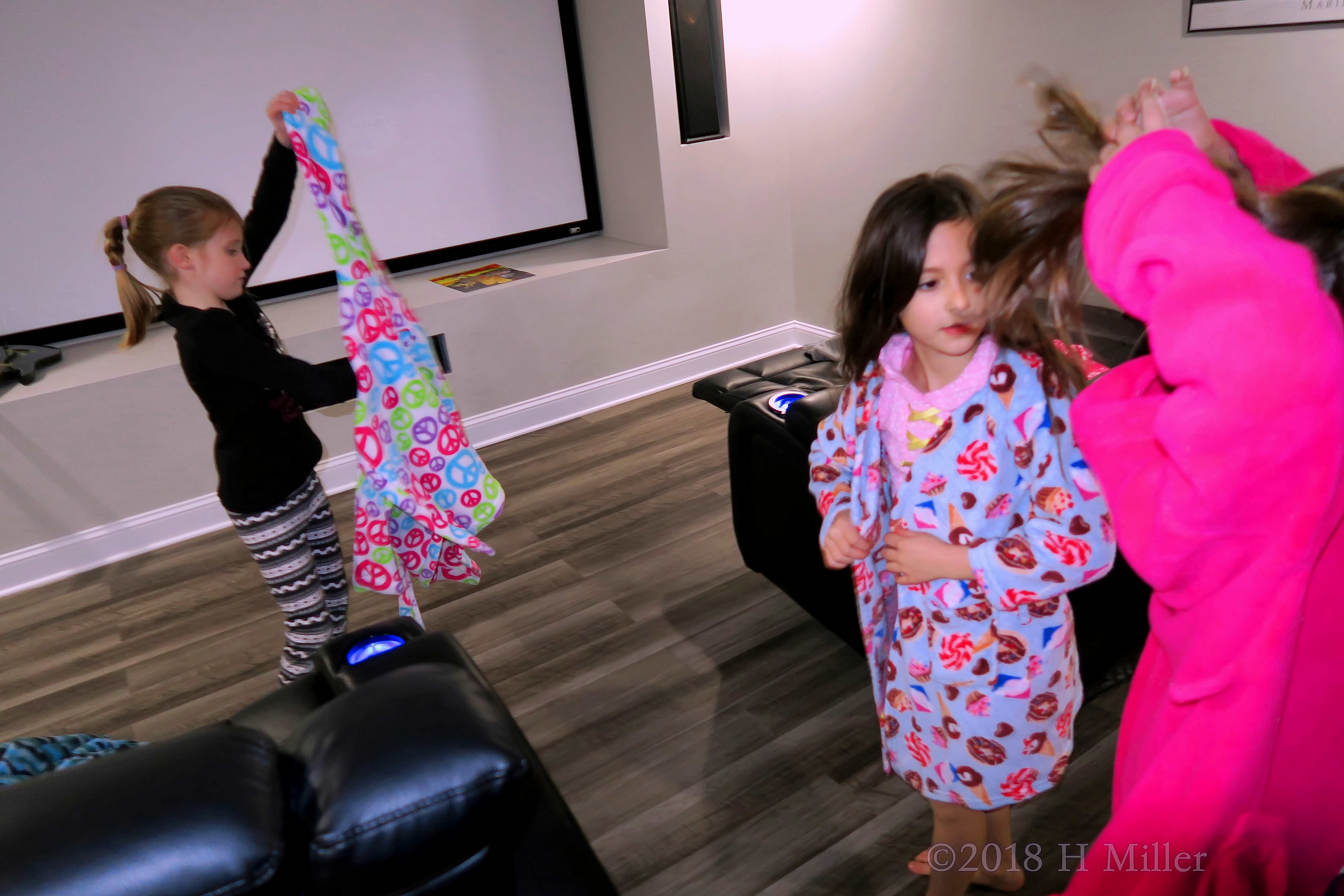 Donuts, Ice Cream, And Hot Pink Cozy Spa Robes For Spa Party Guests! Donuts, Ice Cream, And Hot Pink Cozy Spa Robes For Spa Party Guests!