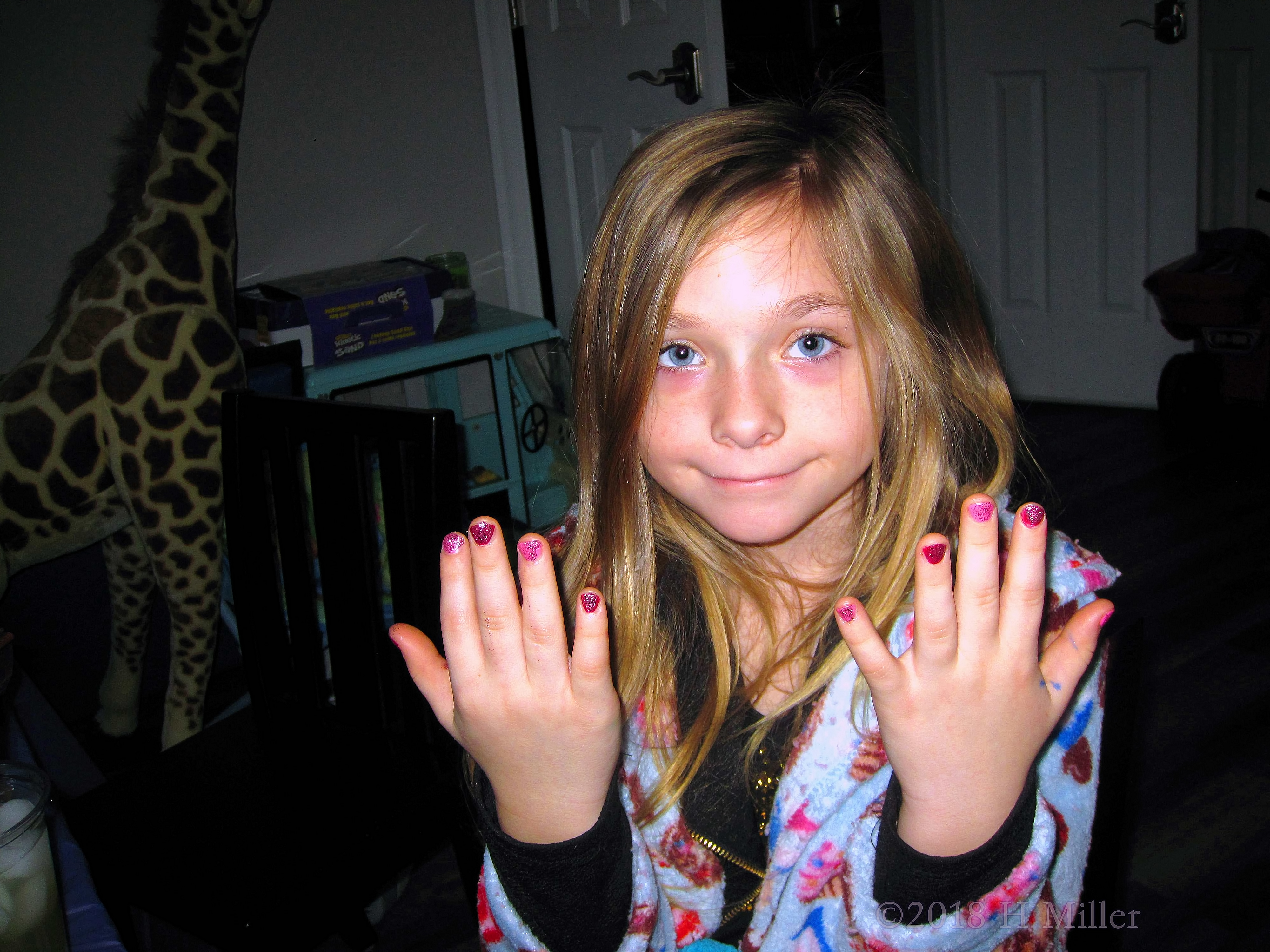 Posing In Pink! Spa Party Guest Poses With Pink Girls Mani! Posing In Pink! Spa Party Guest Poses With Pink Girls Mani!