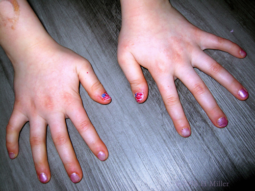 Patriotic And Shine! Kids Mani With Flag Nail Art! Patriotic And Shine! Kids Mani With Flag Nail Art!