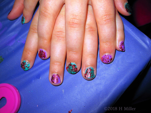 Purple And Teal Glitter Polish Kids Manicur Purple And Teal Glitter Polish Kids Manicur