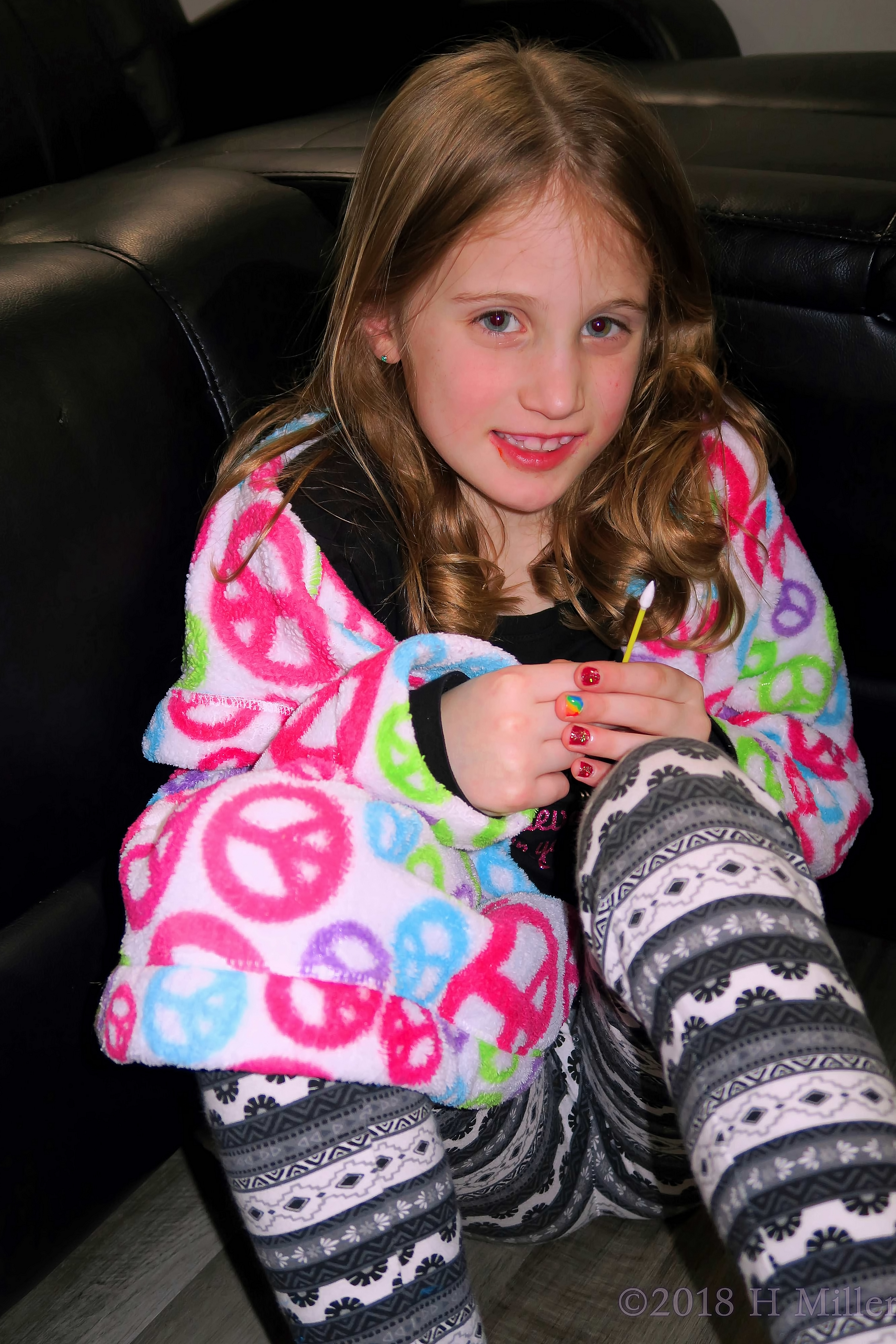 Patiently Posing! Party Guest Shows Off Children's Manicure! Patiently Posing! Party Guest Shows Off Children's Manicure!