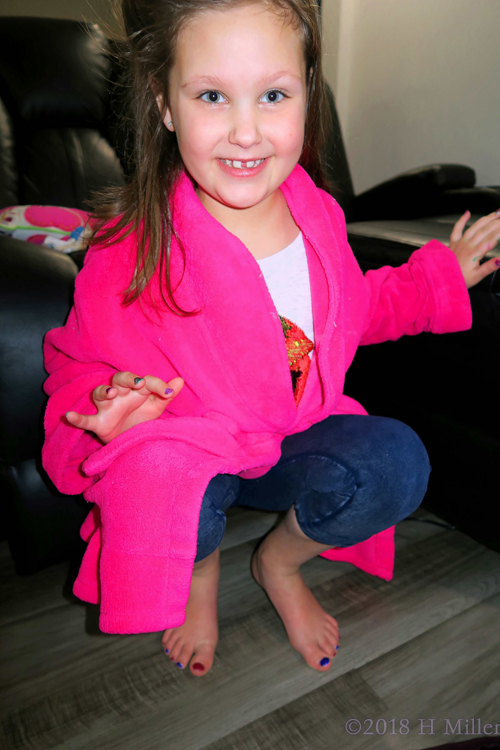 Letting Them Dry! Party Guest Poses Patiently Allowing Polish On Her Kids Pedicure To Dry! Letting Them Dry! Party Guest Poses Patiently Allowing Polish On Her Kids Pedicure To Dry!