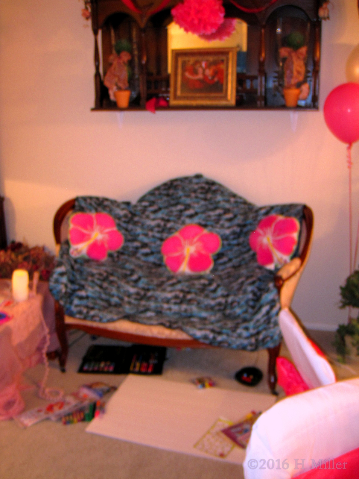 The Spa Couch And Spa Birthday Card Setup. 