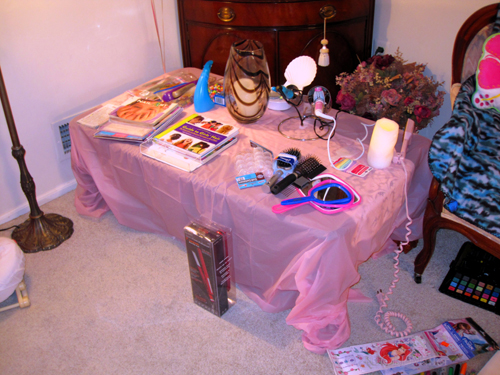 The Girls Spa Hairstyling Station.