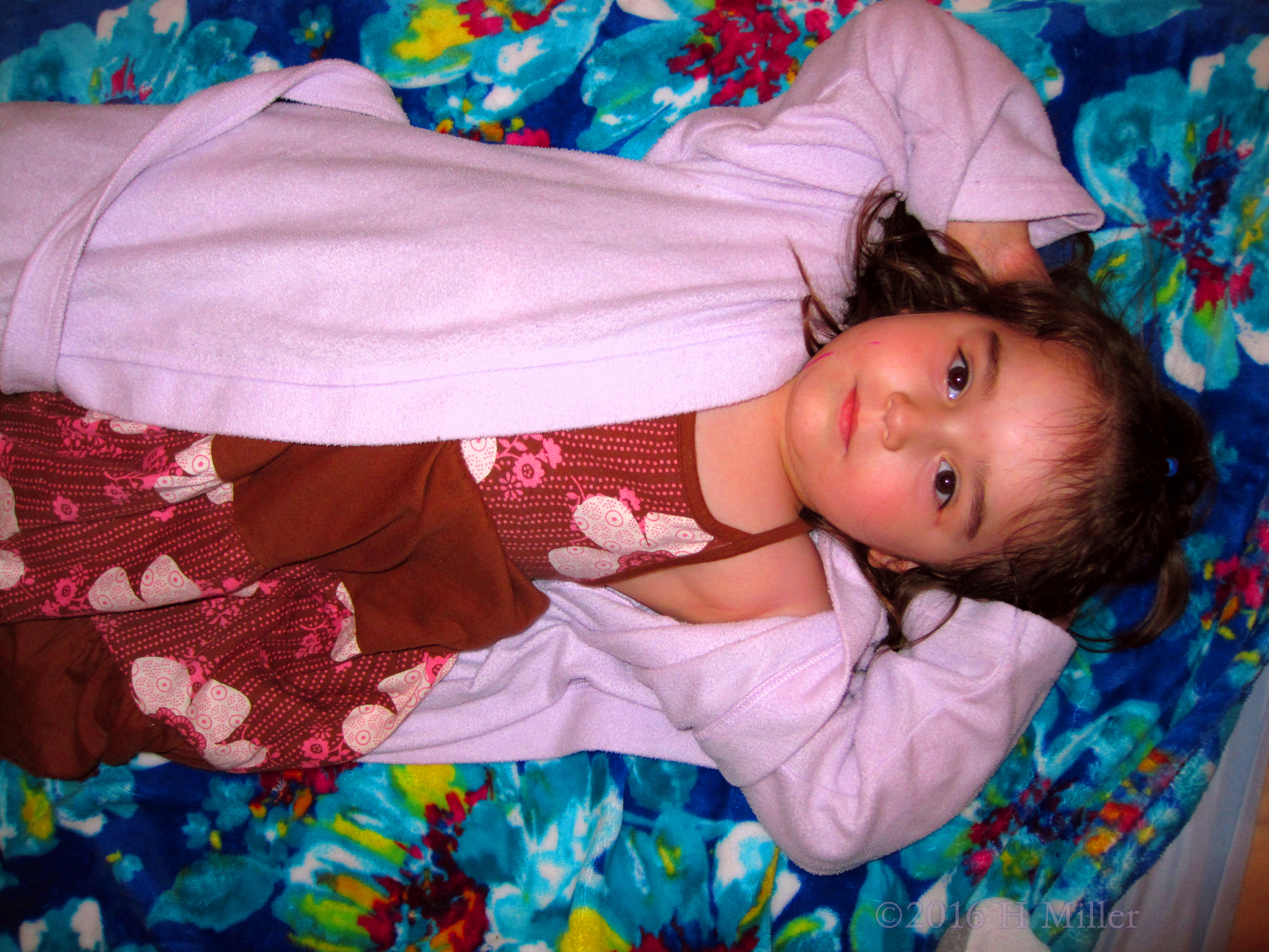 She Is Happy Before Her Kids Facial Treatment. She Is Happy Before Her Kids Facial Treatment.