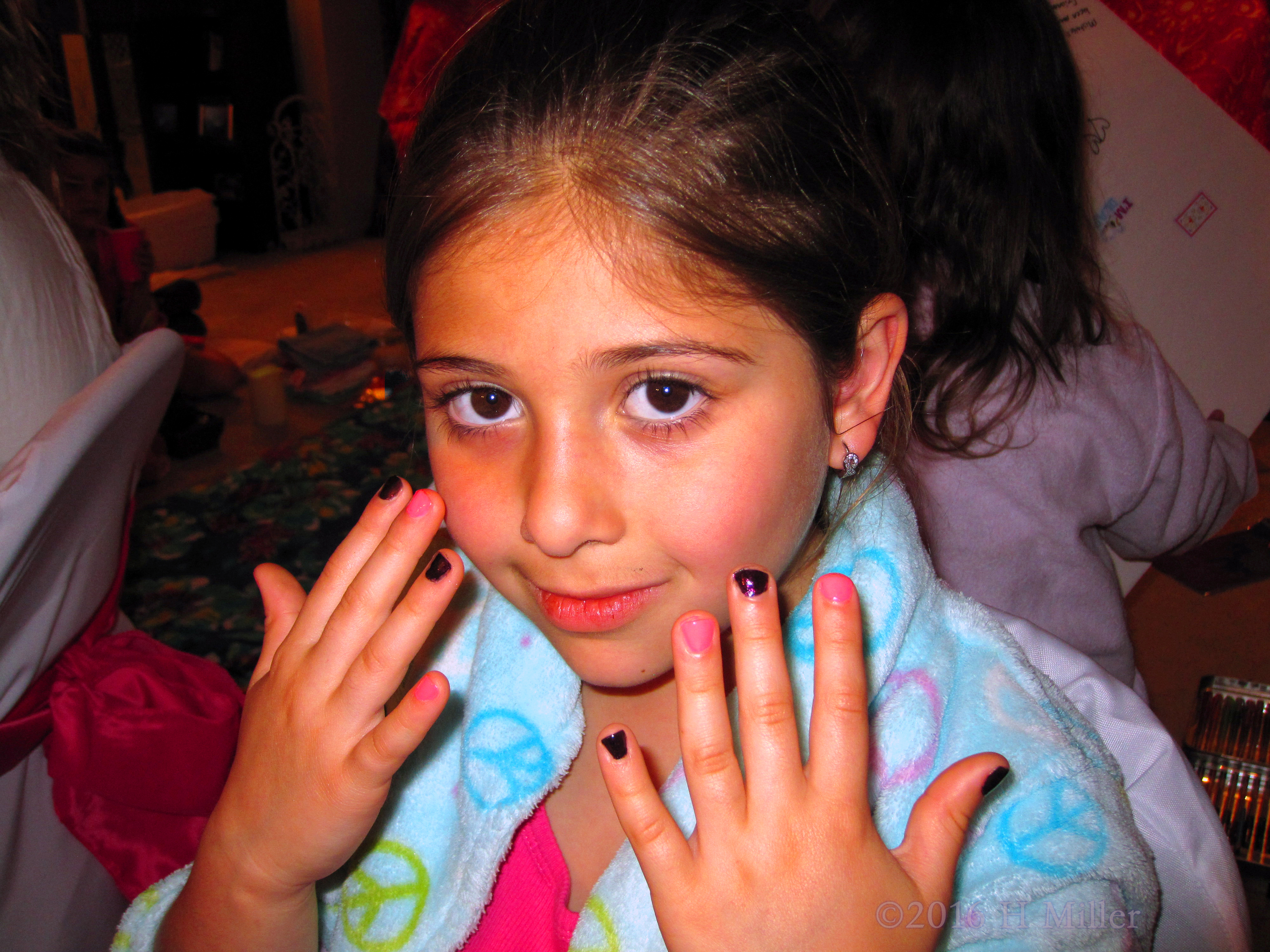 Smiling After Her Mini Mani. Smiling After Her Mini Mani.