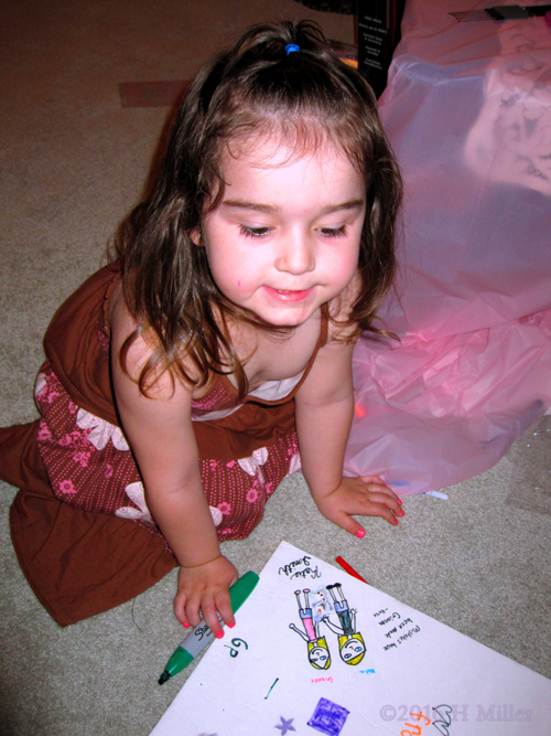 She's Having Fun Designing The Spa Birthday Card! She's Having Fun Designing The Spa Birthday Card!