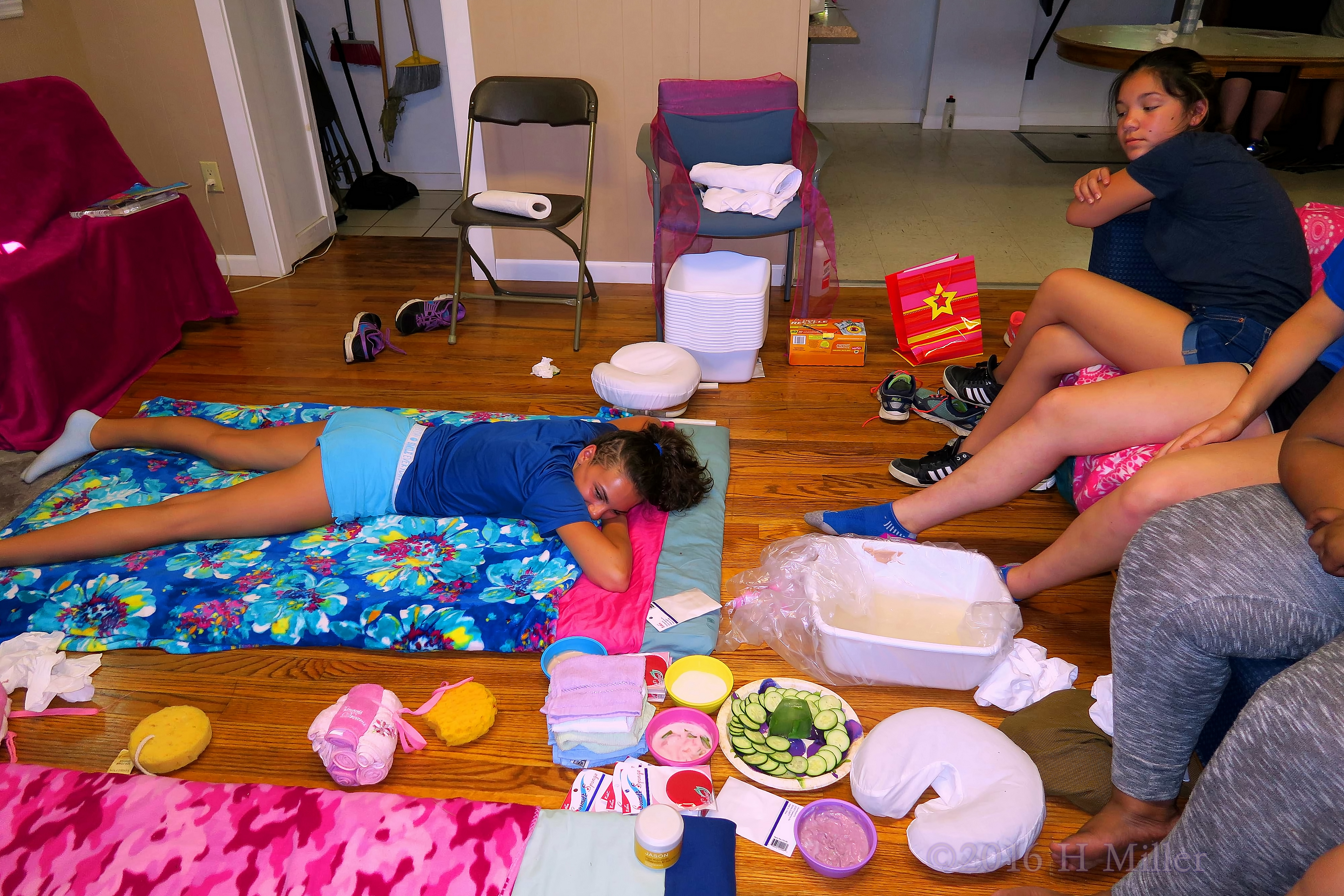 Giggling And Hanging Out On The Spa Couch Giggling And Hanging Out On The Spa Couch