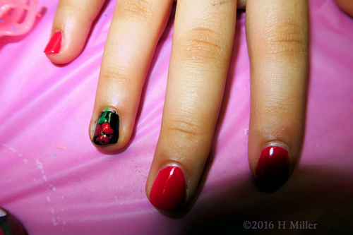 Awesome Red And Black Kids Mini Mani