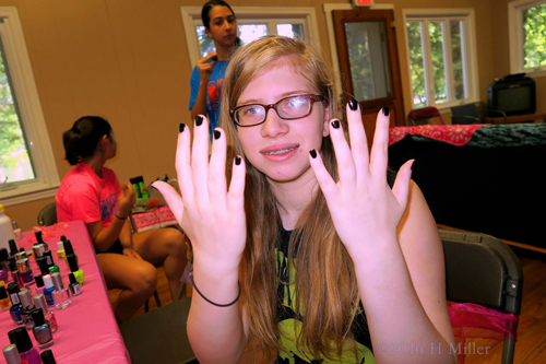 She Loves Her Cool New Black Kids Manicure