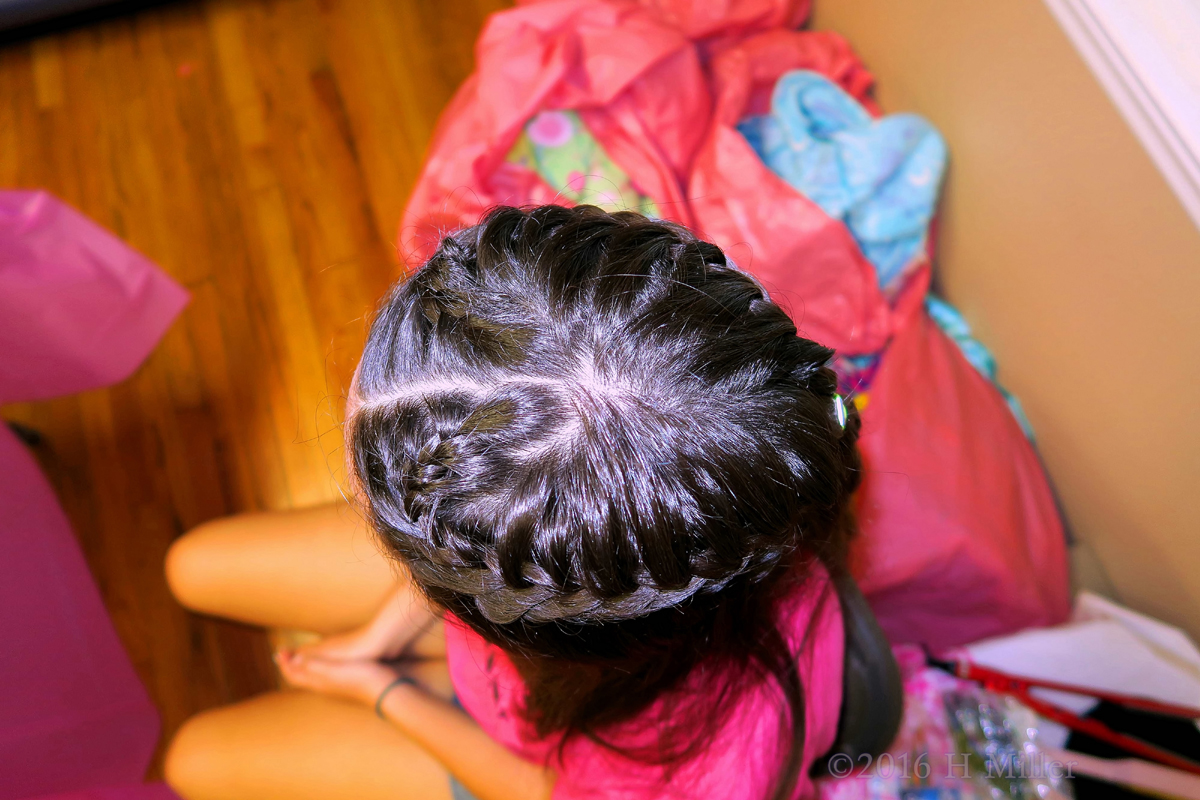 Awesome French Braid Ponytail Home Kids Spa Hairstyle 