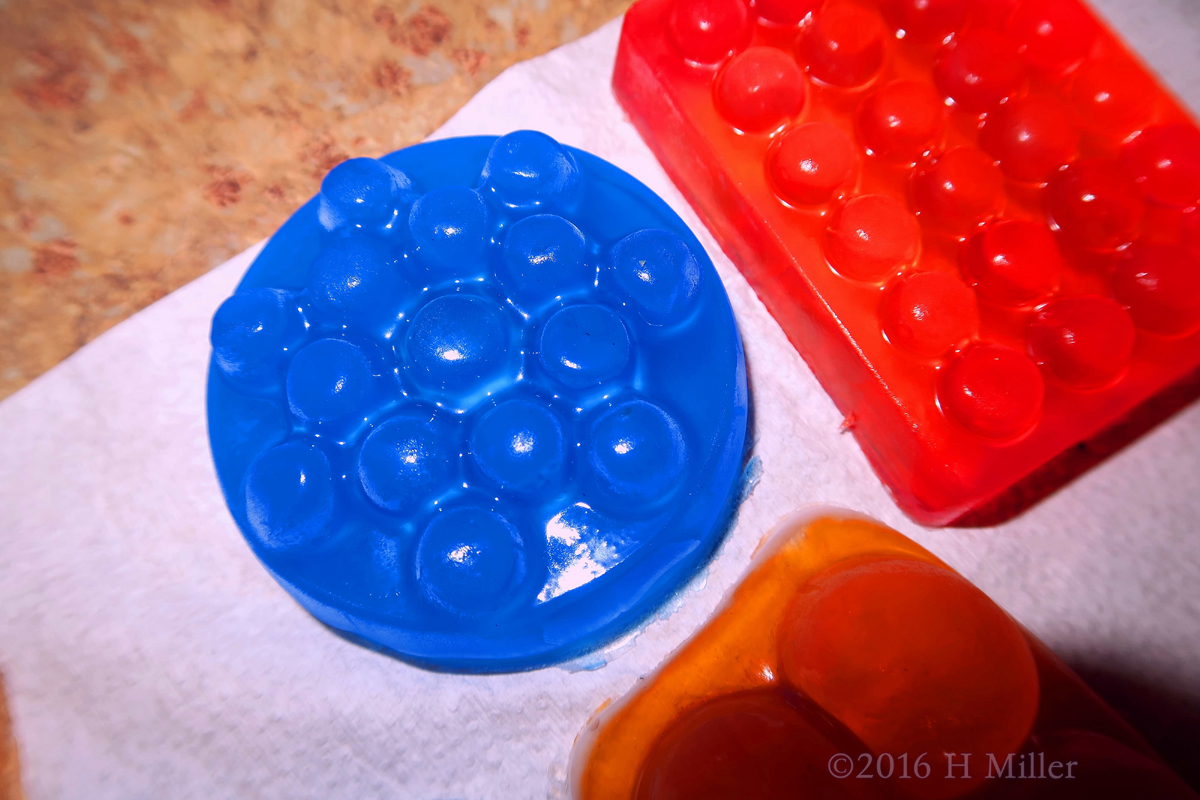 Cool Bubbled Blue And Orange Soaps 