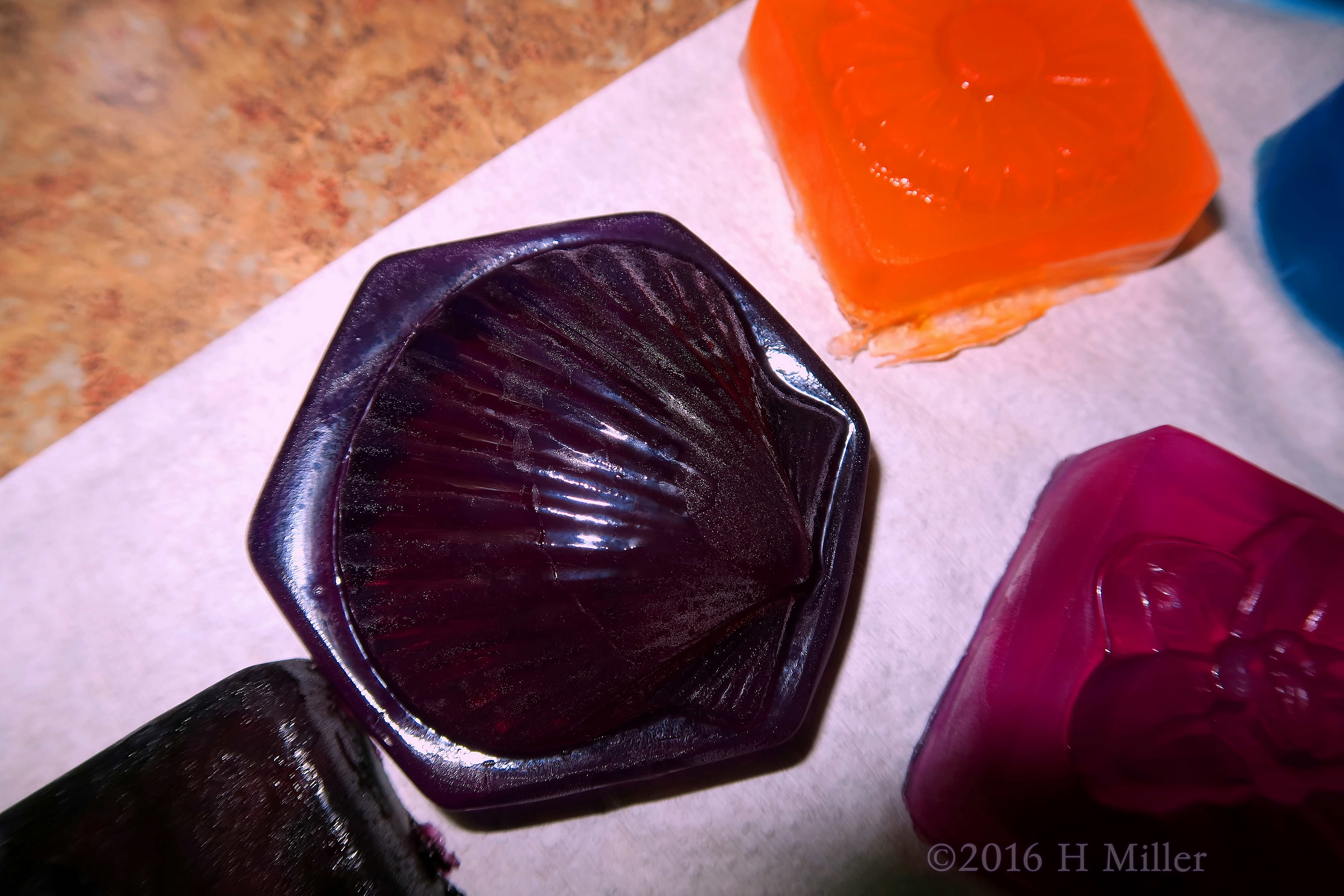 Cool Dark Purple Hexagon Seashell Soap 