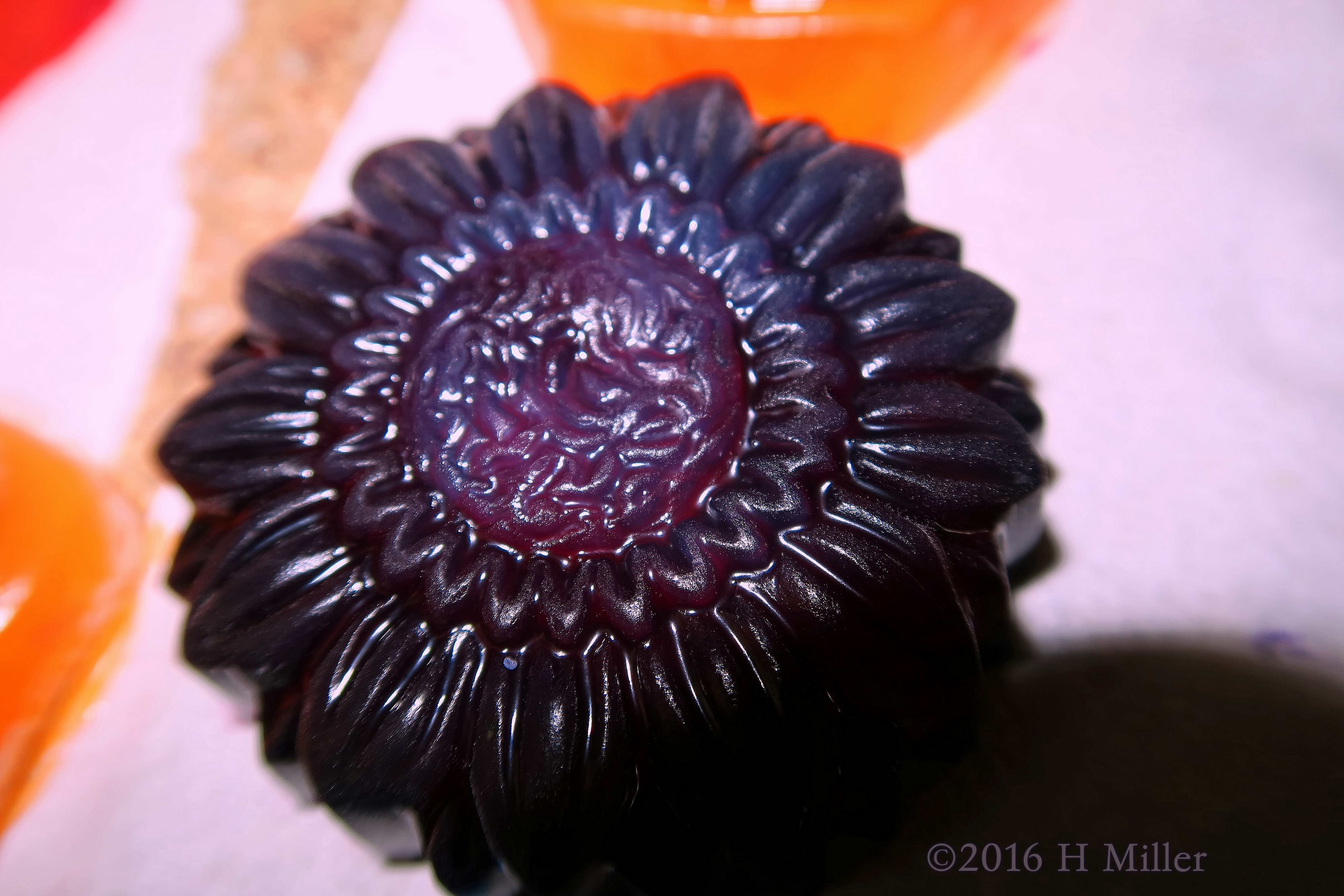 Cute Detailed Dark Purple Flower Soap 