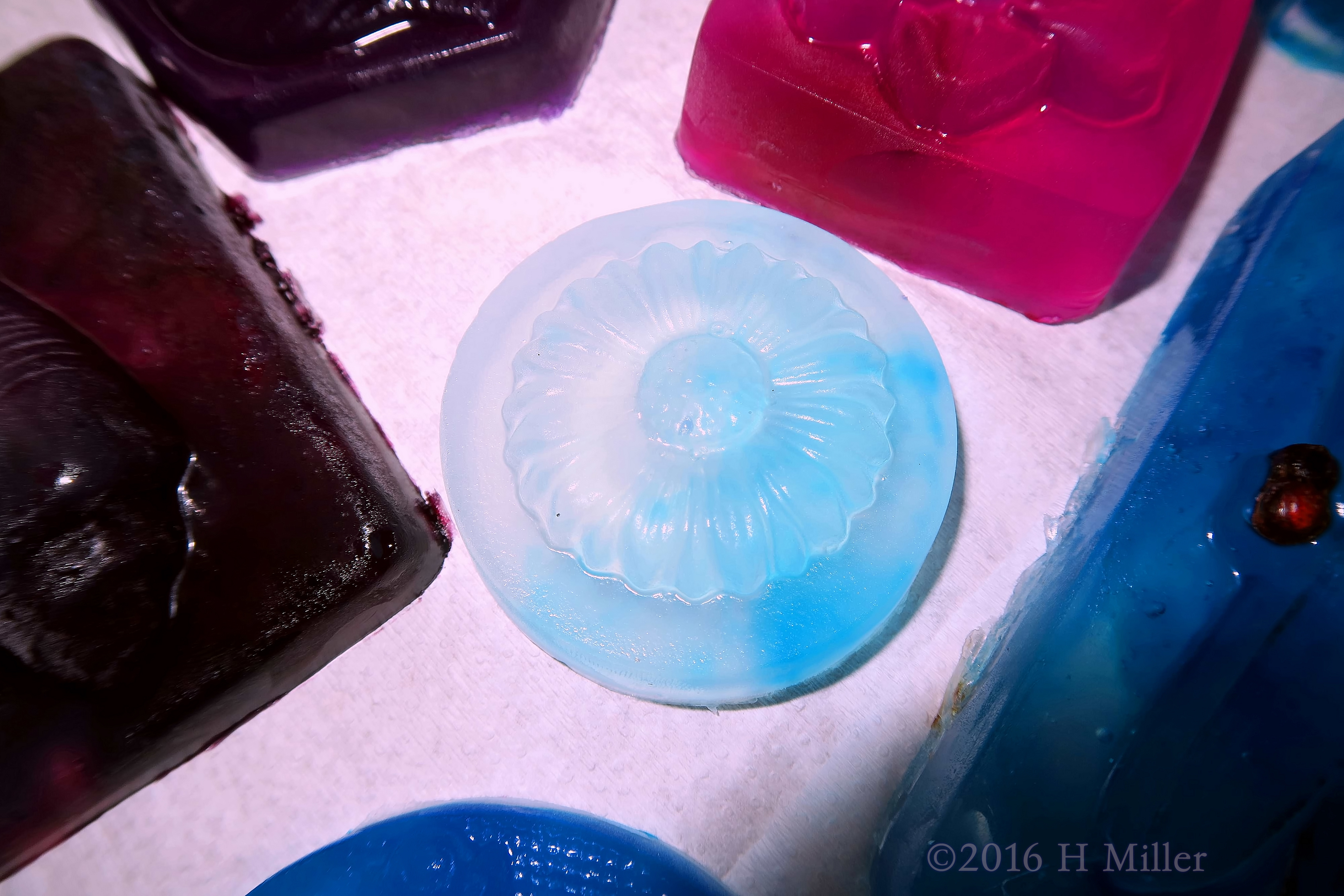 Icy Blue Circular Flower Soap Mold 