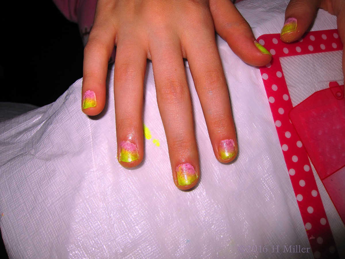 Awesome Yellow And Pink Ombre Home Kids Spa Mani 