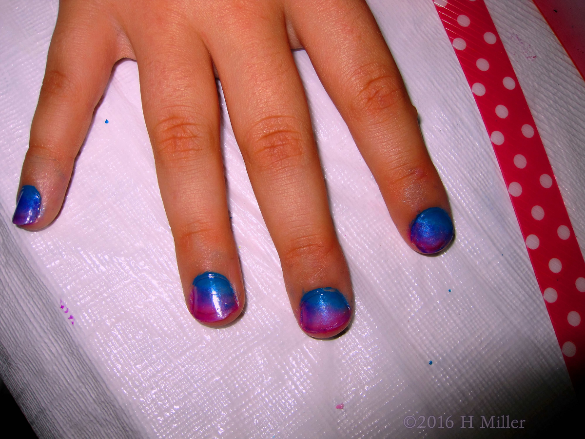 Blue And Pink Ombre Adorable Mini Mani 