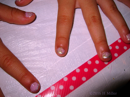 Pink And Holo Glitter Kids Mani Pink And Holo Glitter Kids Mani