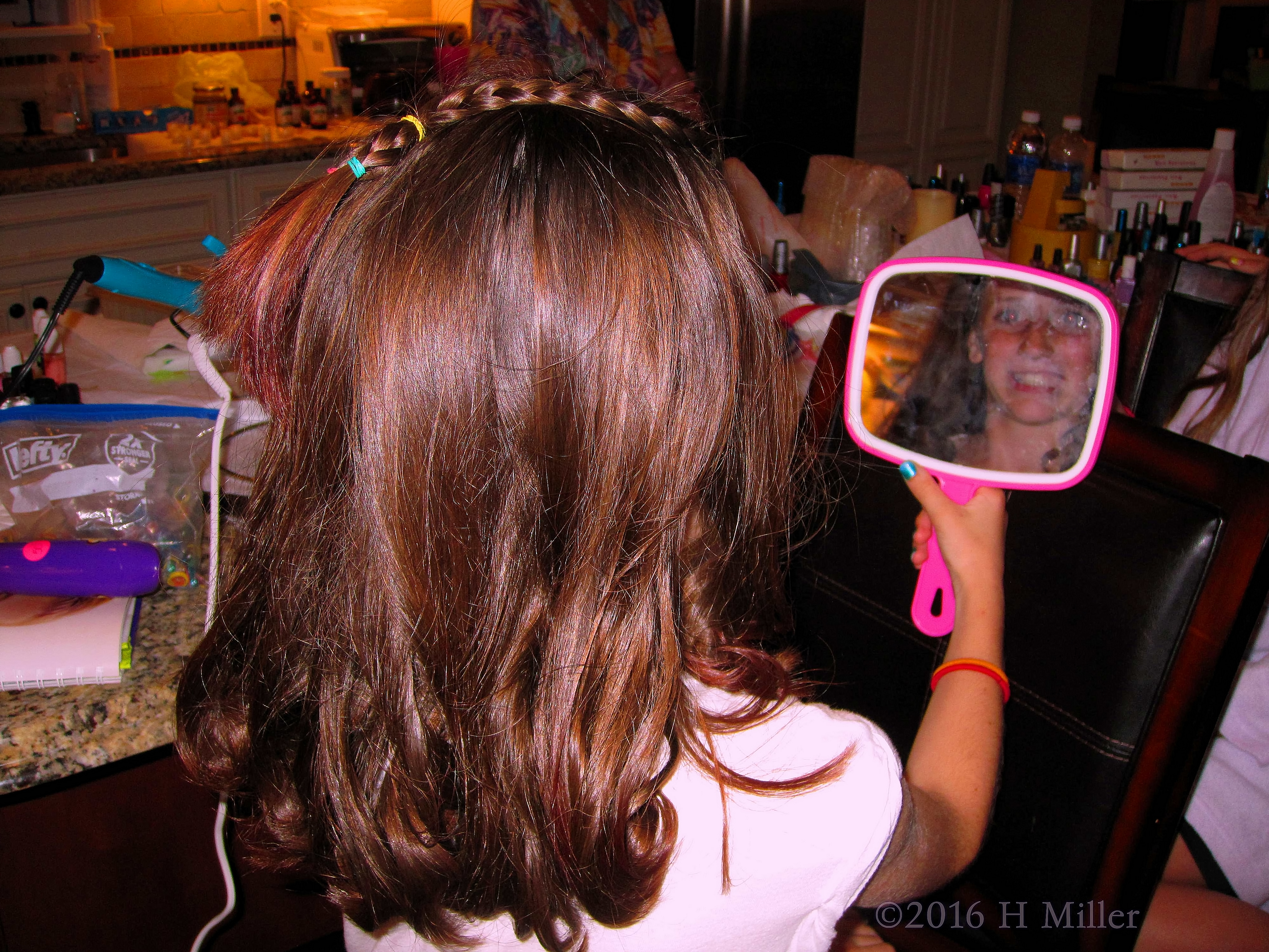 Checking Her New Hairstyle In The Mirror! Checking Her New Hairstyle In The Mirror!