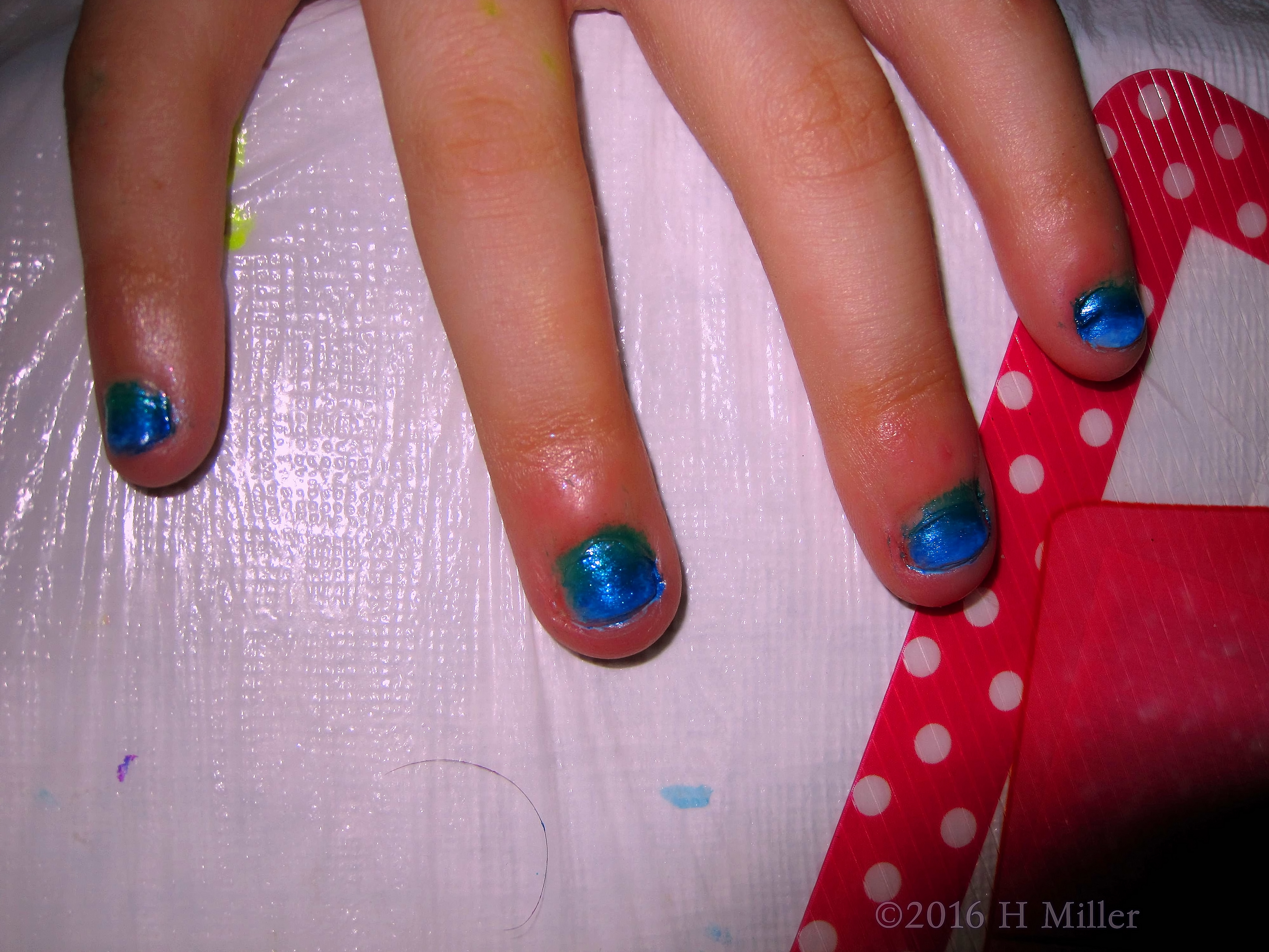 Cute Blue Green Ombre Mini Mani Cute Blue Green Ombre Mini Mani