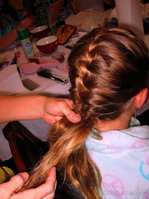 Getting Her French Braid Done
