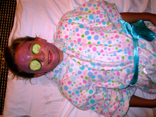 Relaxed And Smiling In A Kids Blueberry Facial Relaxed And Smiling In A Kids Blueberry Facial