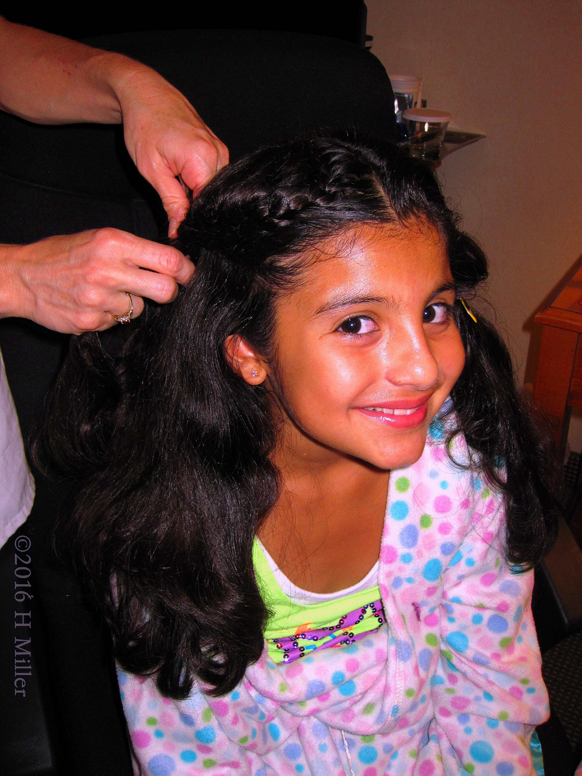 Getting Her Braids Done At The Kids Home Salon