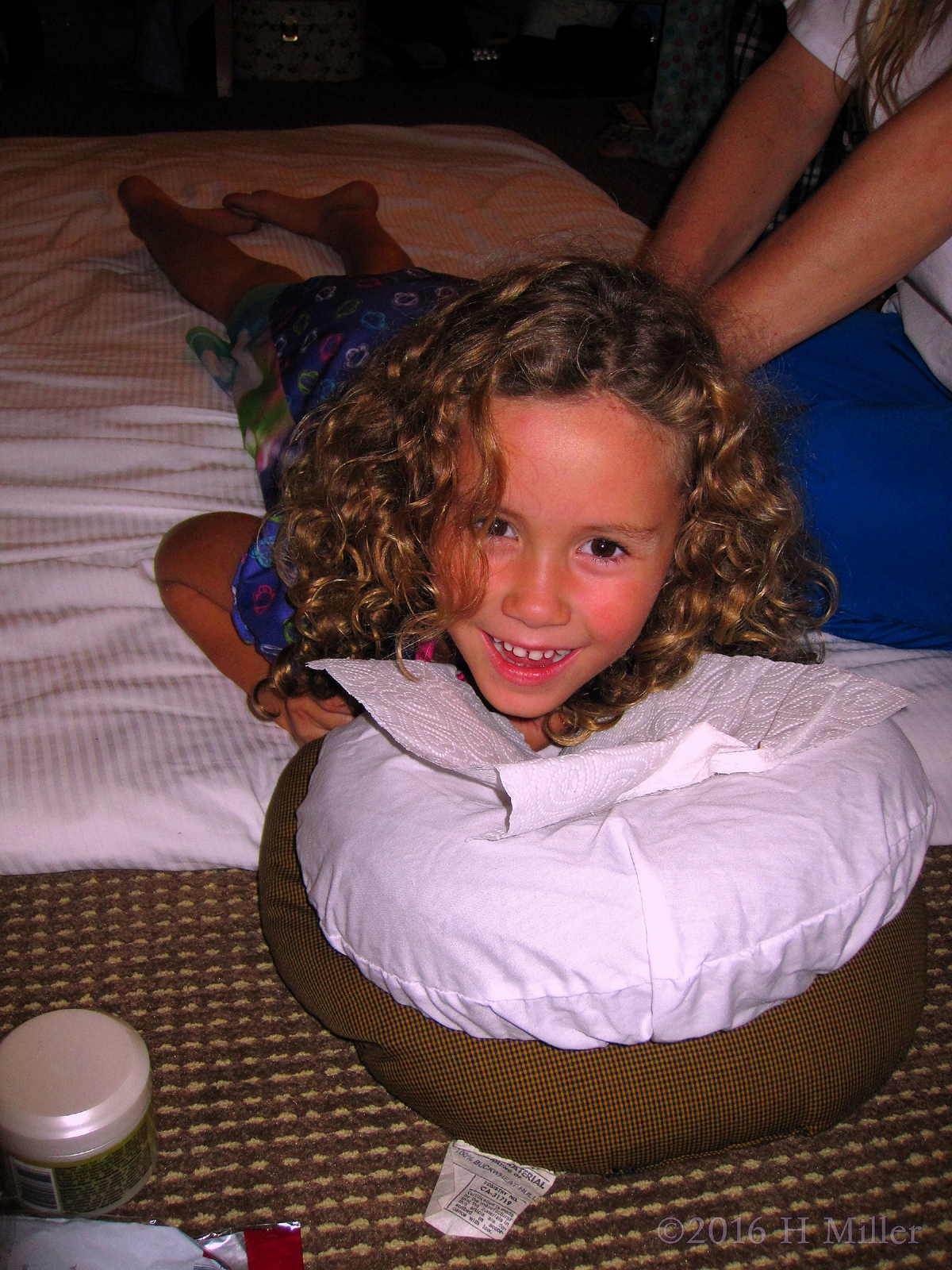 Smiling During Kids Massage. 