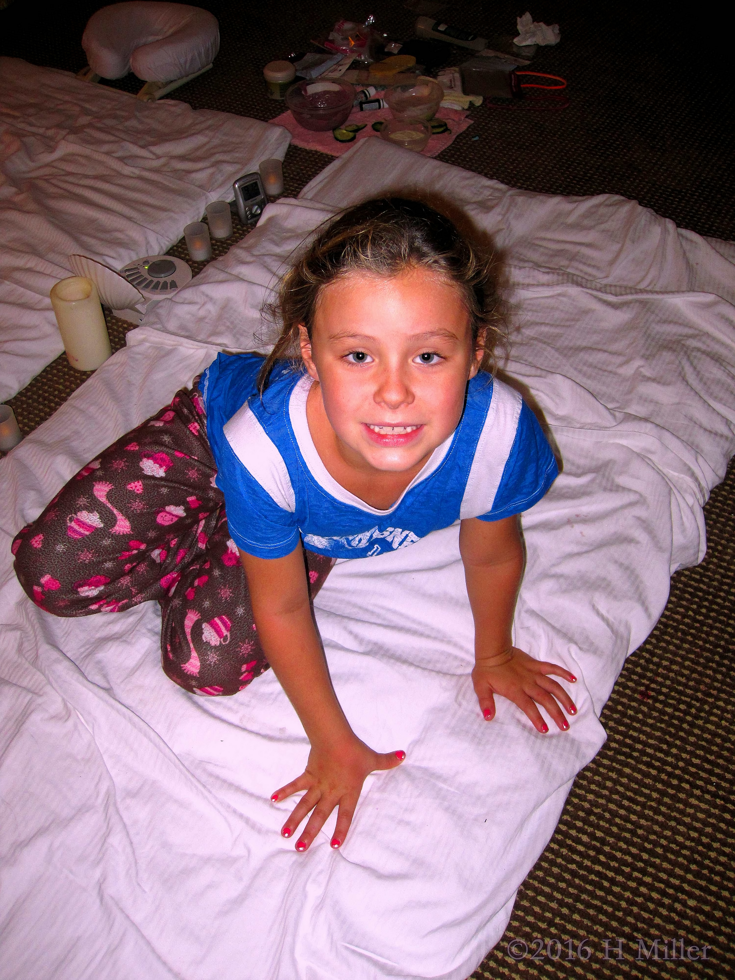 Chilling Out In The Kids Facials And Massage Area Chilling Out In The Kids Facials And Massage Area