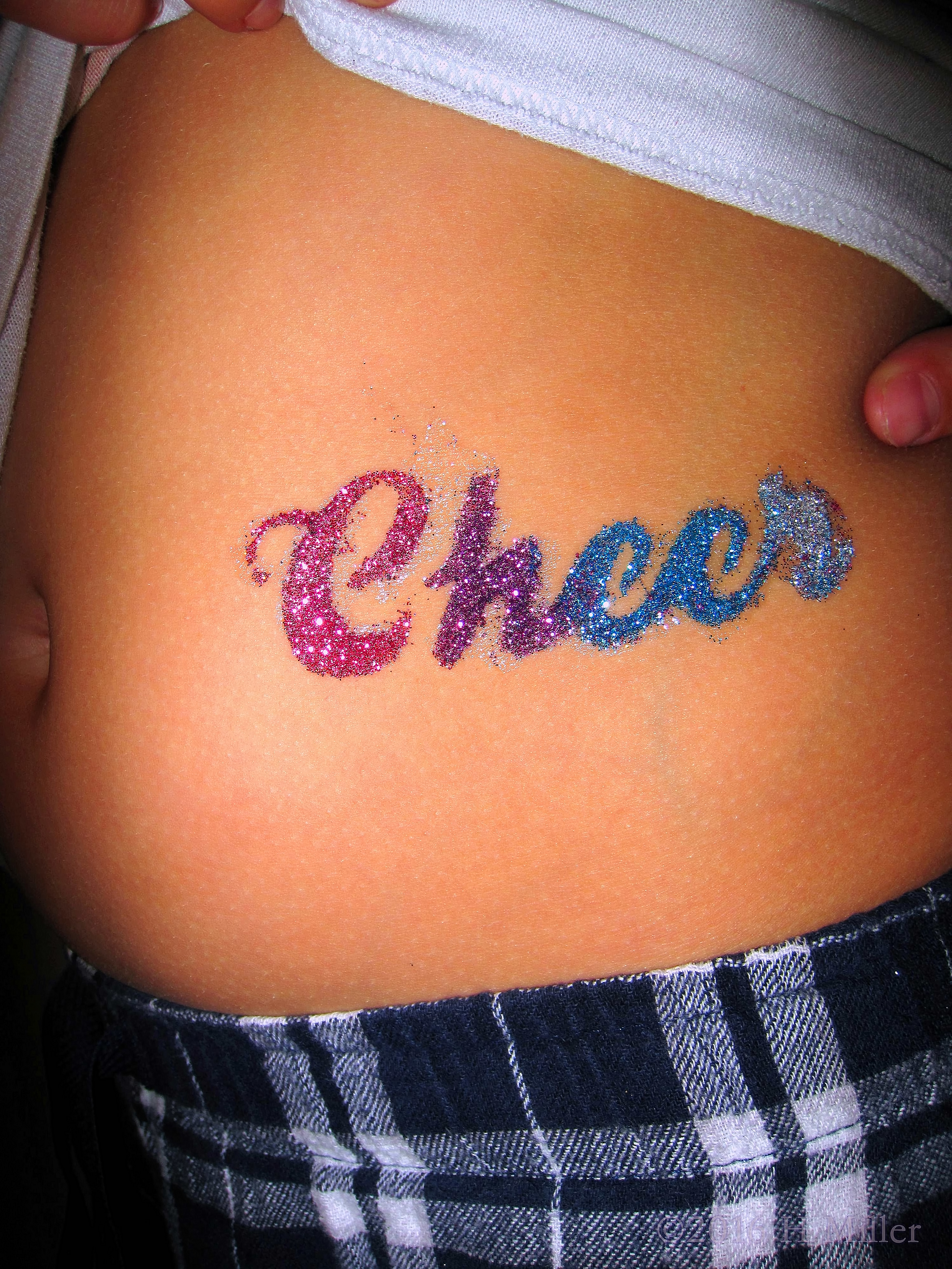 Cute Pink, Purple, And Blue Cheer Tattoo Cute Pink, Purple, And Blue Cheer Tattoo