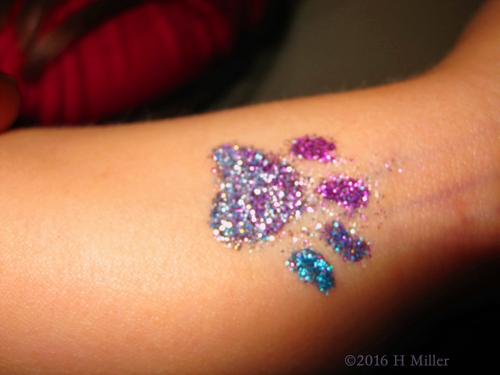 Awesome Blue, Purple, And Pink Pawprint Tattoo Awesome Blue, Purple, And Pink Pawprint Tattoo