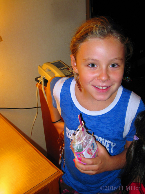 She's Excited For Her Spa Gift Bag. She's Excited For Her Spa Gift Bag.