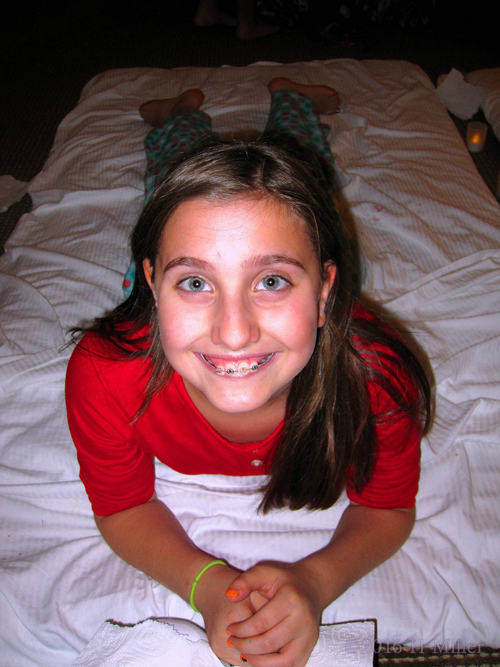 Smiling Big During Kids Massage. Smiling Big During Kids Massage.