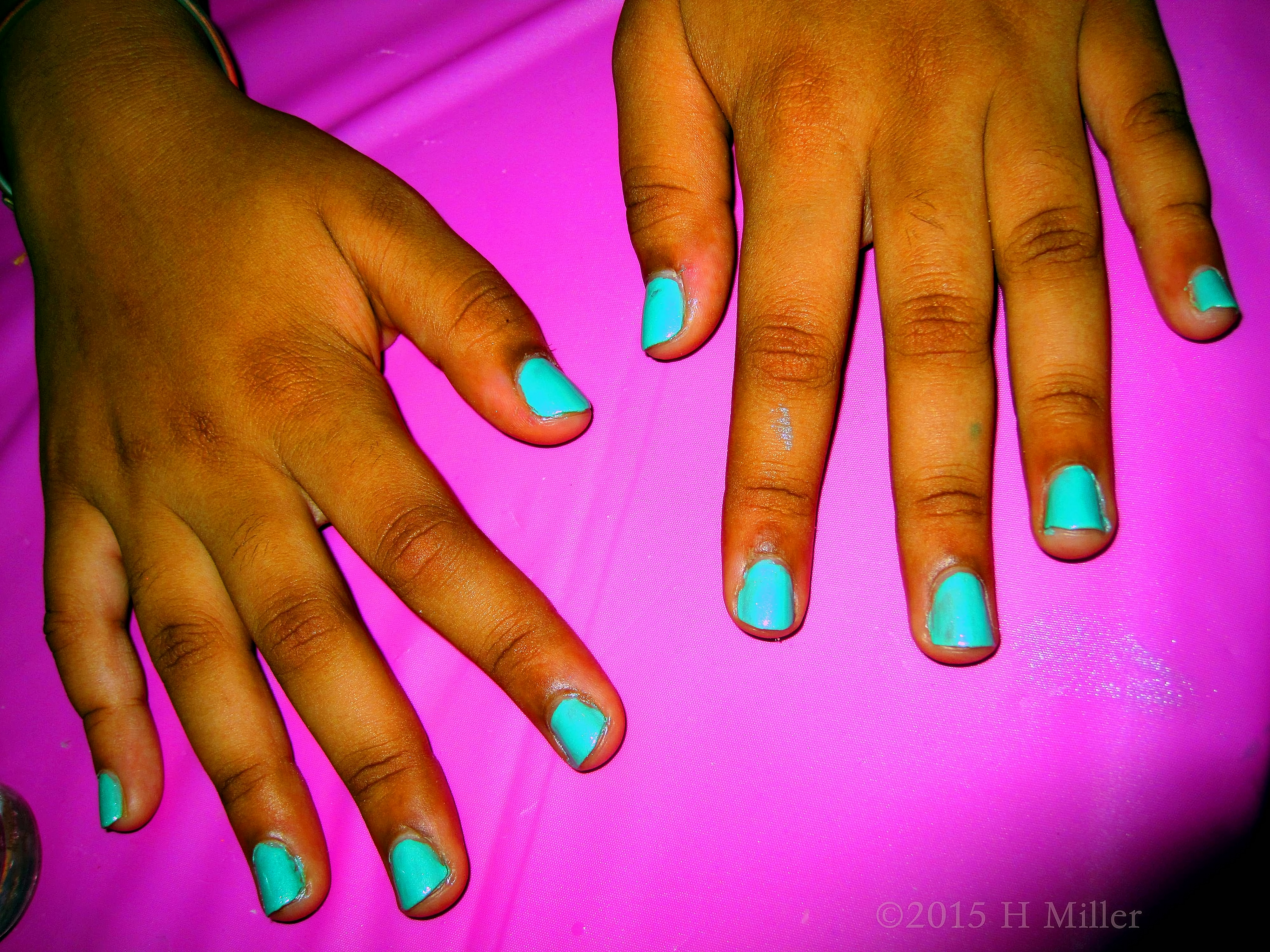 Cyan Color Nail Polish, Solid Color. Cyan Color Nail Polish, Solid Color.