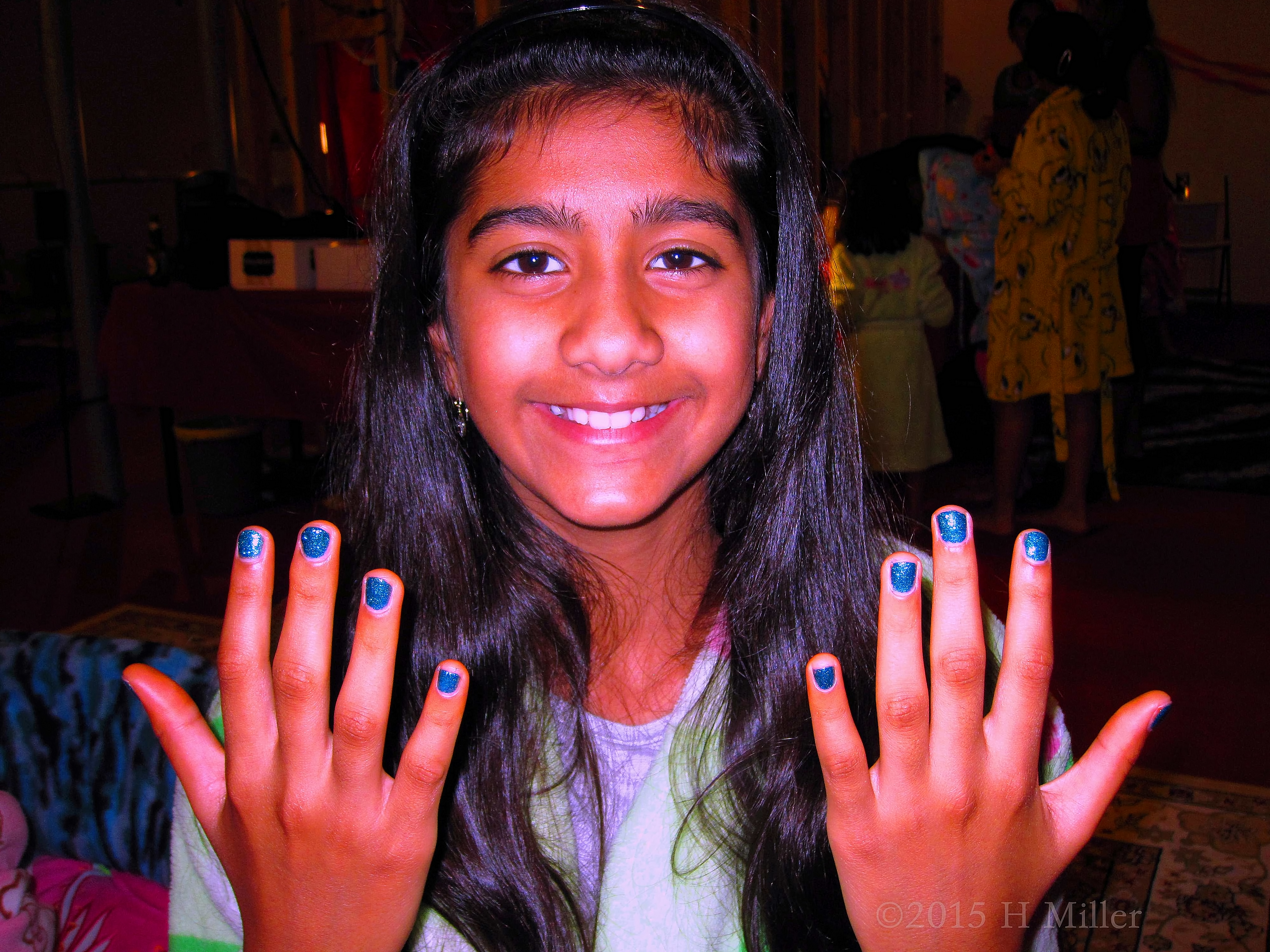 Mini Mani With Crazy Midnight Blue Metallic Polish. Mini Mani With Crazy Midnight Blue Metallic Polish.