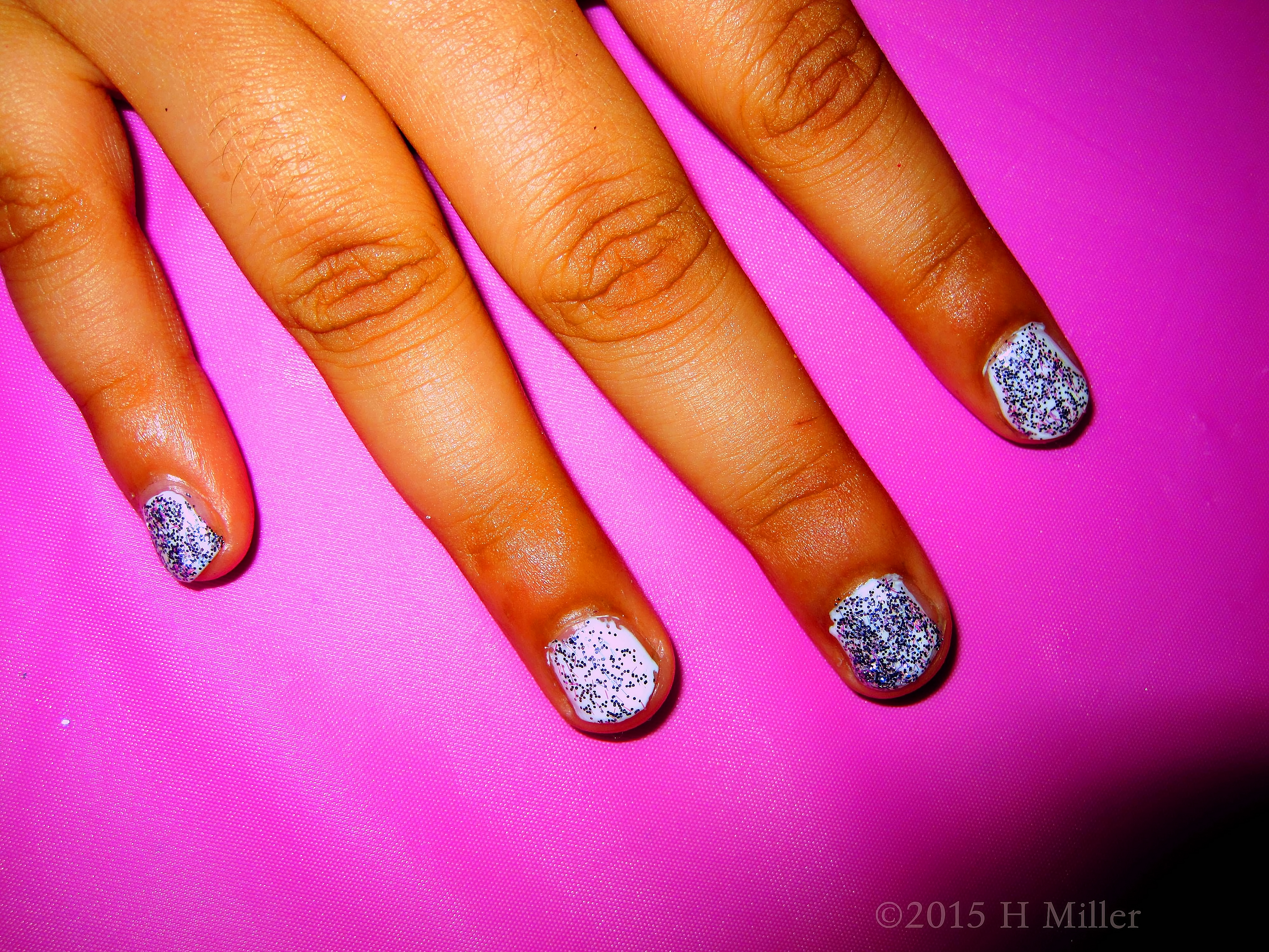 Pink Overlaid With White Shatter And Lots Of Silvery Glitter! 