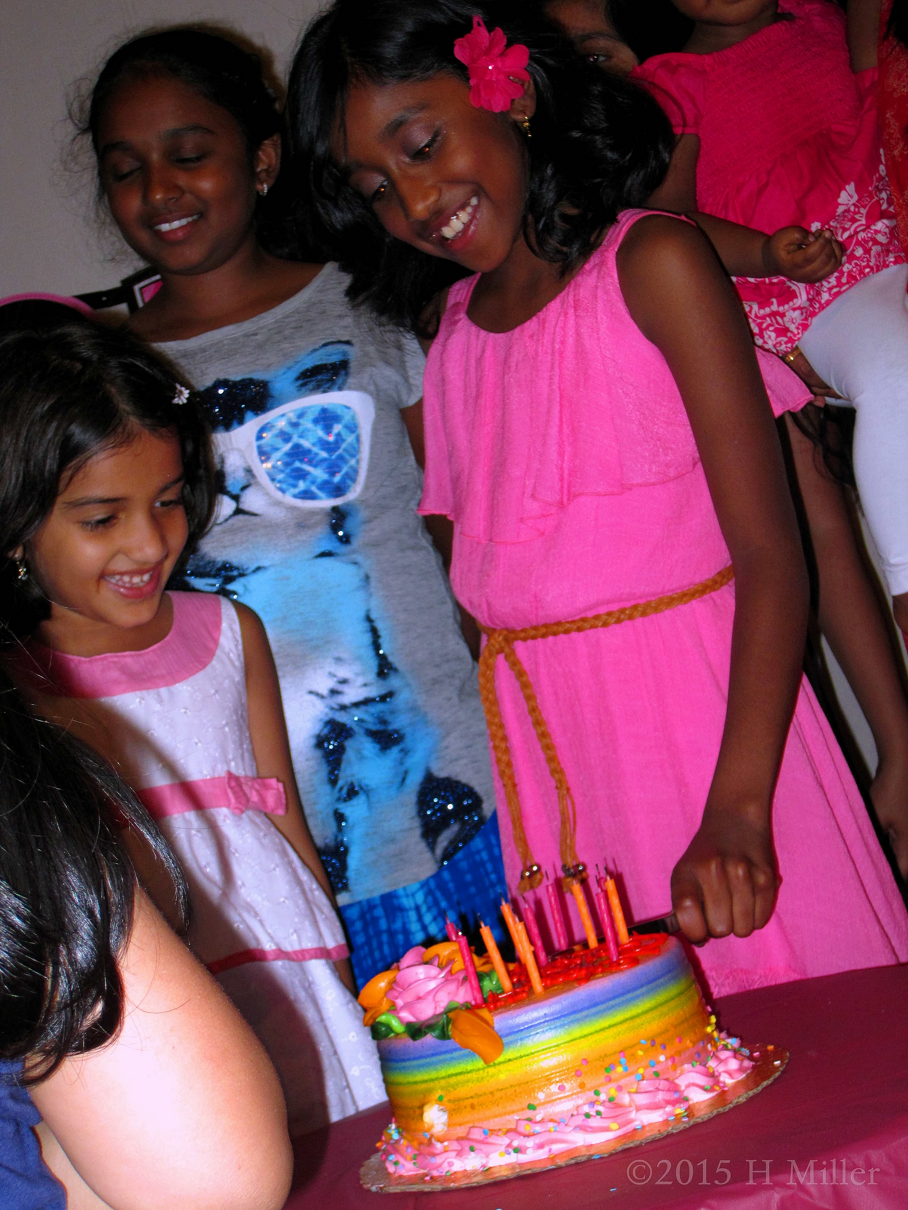 Cutting The First Slice Of Cake Is The Birthday Girl's Honor At Her Spa Party! Cutting The First Slice Of Cake Is The Birthday Girl's Honor At Her Spa Party!