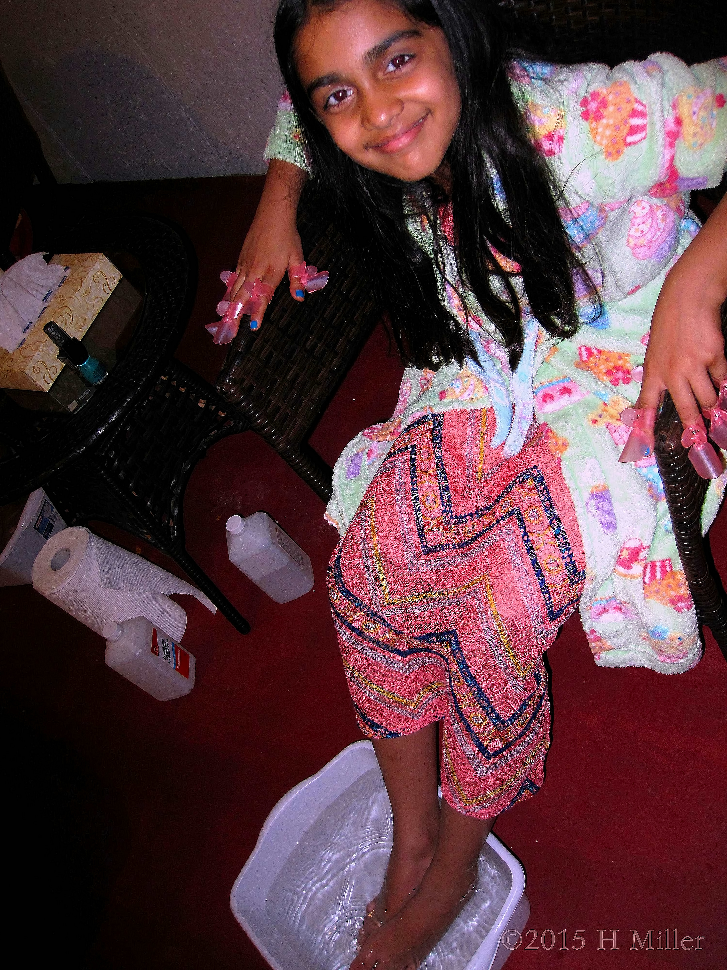 Soaking In The Footbath For The Kids Pedi Soaking In The Footbath For The Kids Pedi