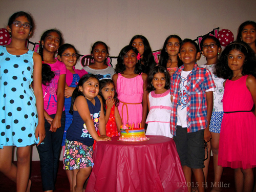 Everyone Smiles For Another Group Pic In Front Of The Birthday Cake