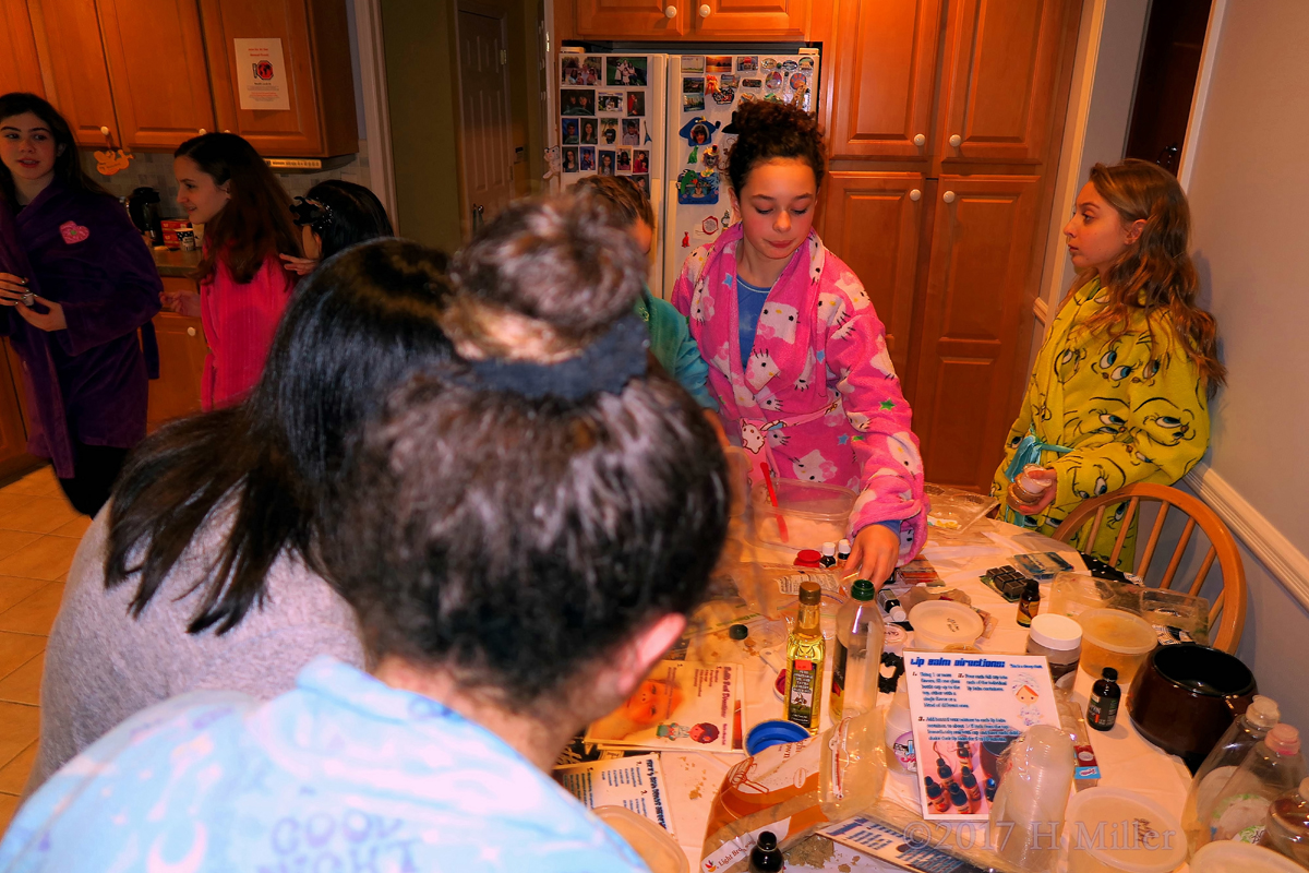Girls Busy At The Kids Crafts Corner 