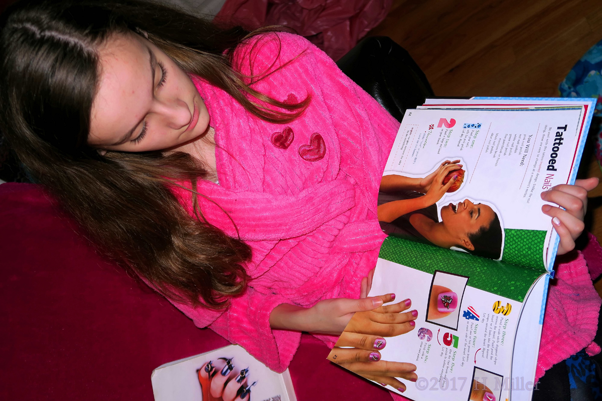 She Is Reading The Nail Art Book 