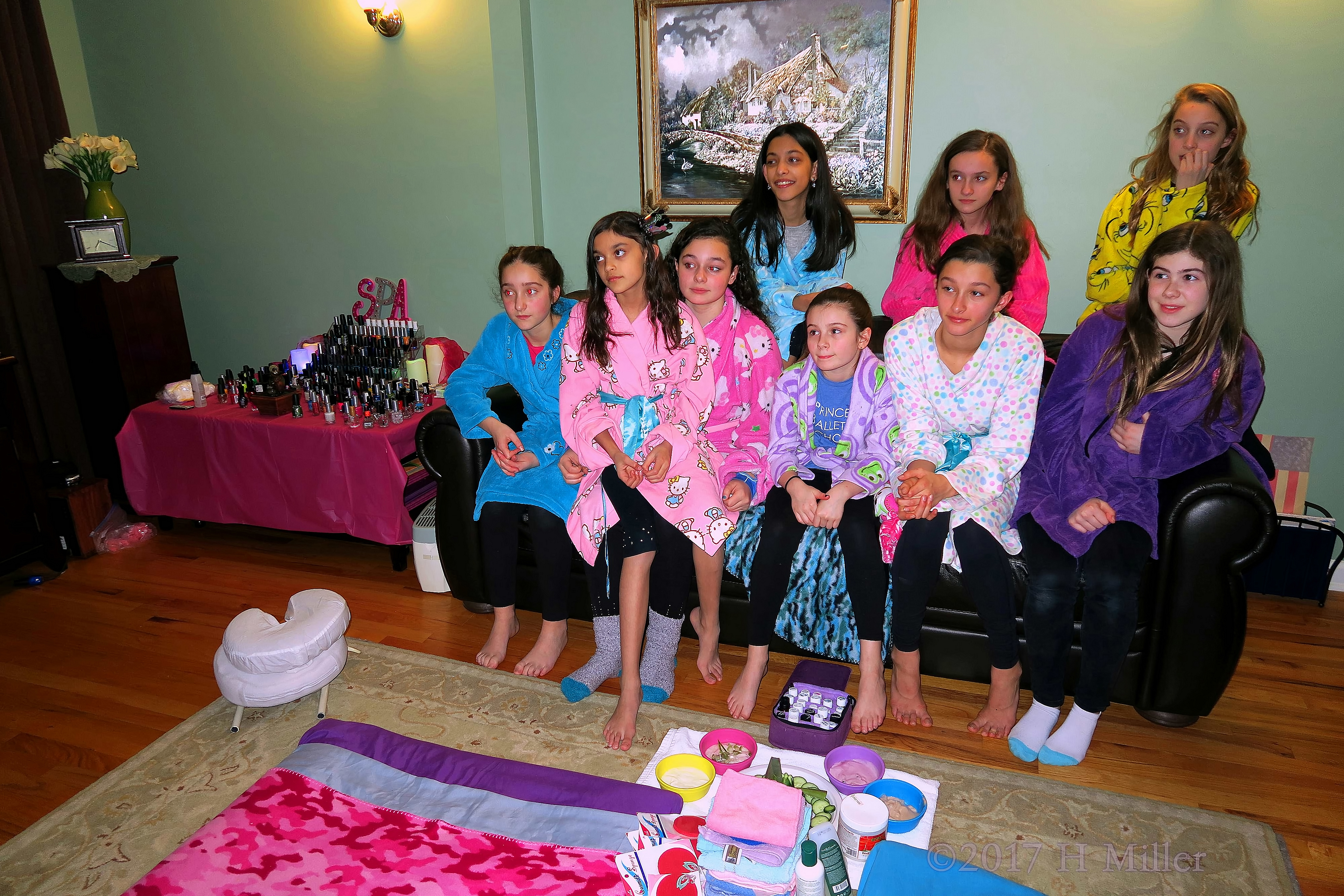 Little Girls Spa Birthday Party Group Photo Little Girls Spa Birthday Party Group Photo