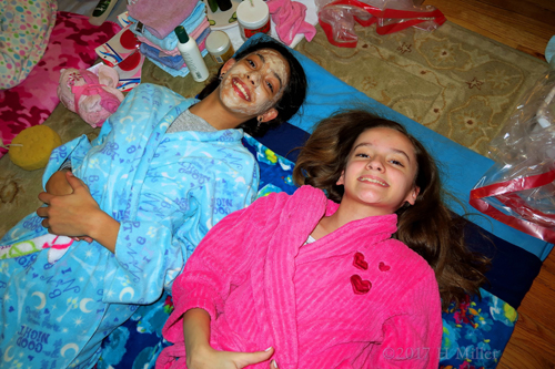 Birthday Girl Having A Kids Facial With Her Friend Birthday Girl Having A Kids Facial With Her Friend