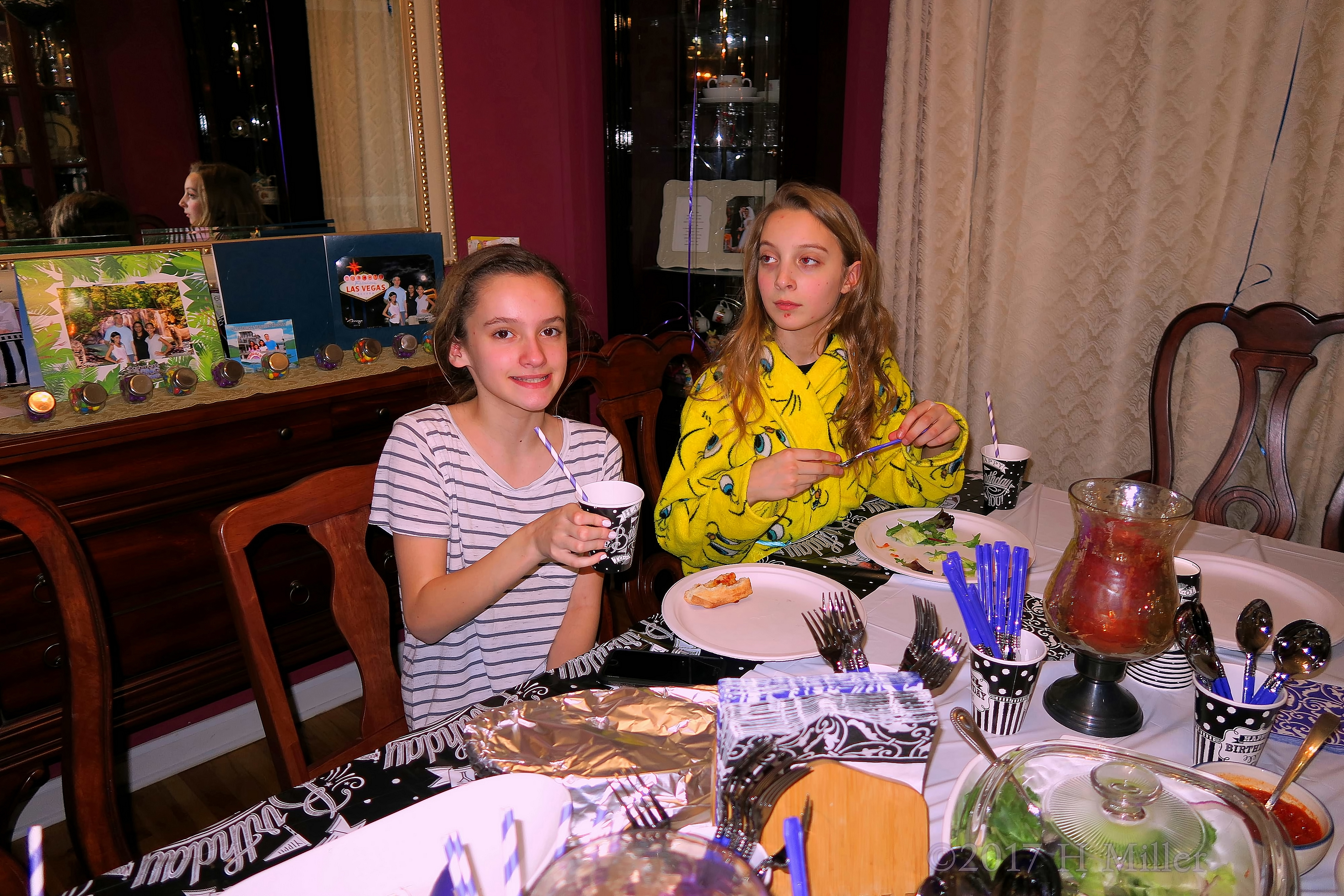 Enjoying Snacks At The Spa Party Enjoying Snacks At The Spa Party